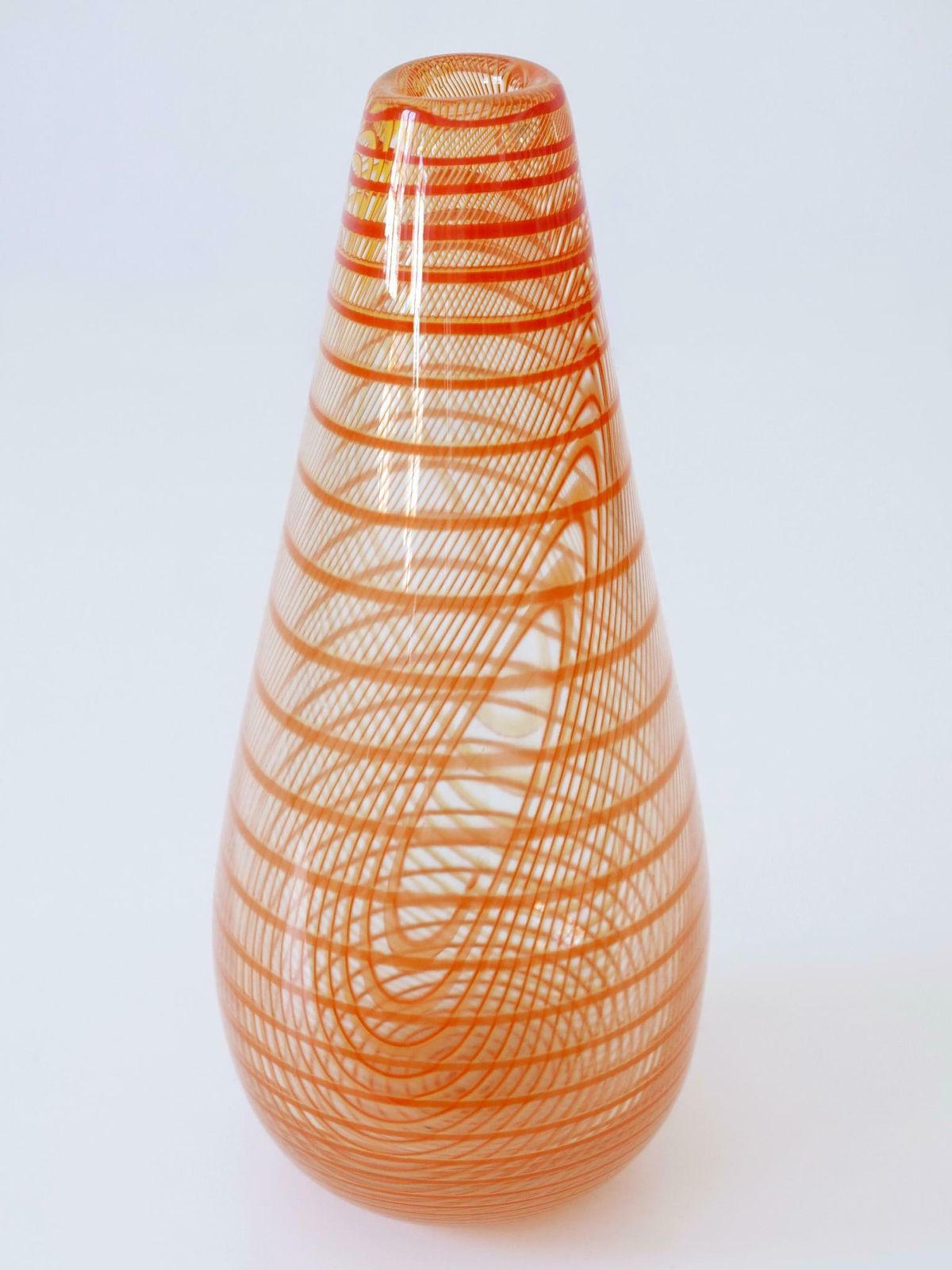Home Decor Signed & Limited Edition Art Glass Vase By Olle Brozén For Kosta Boda Sweden photo