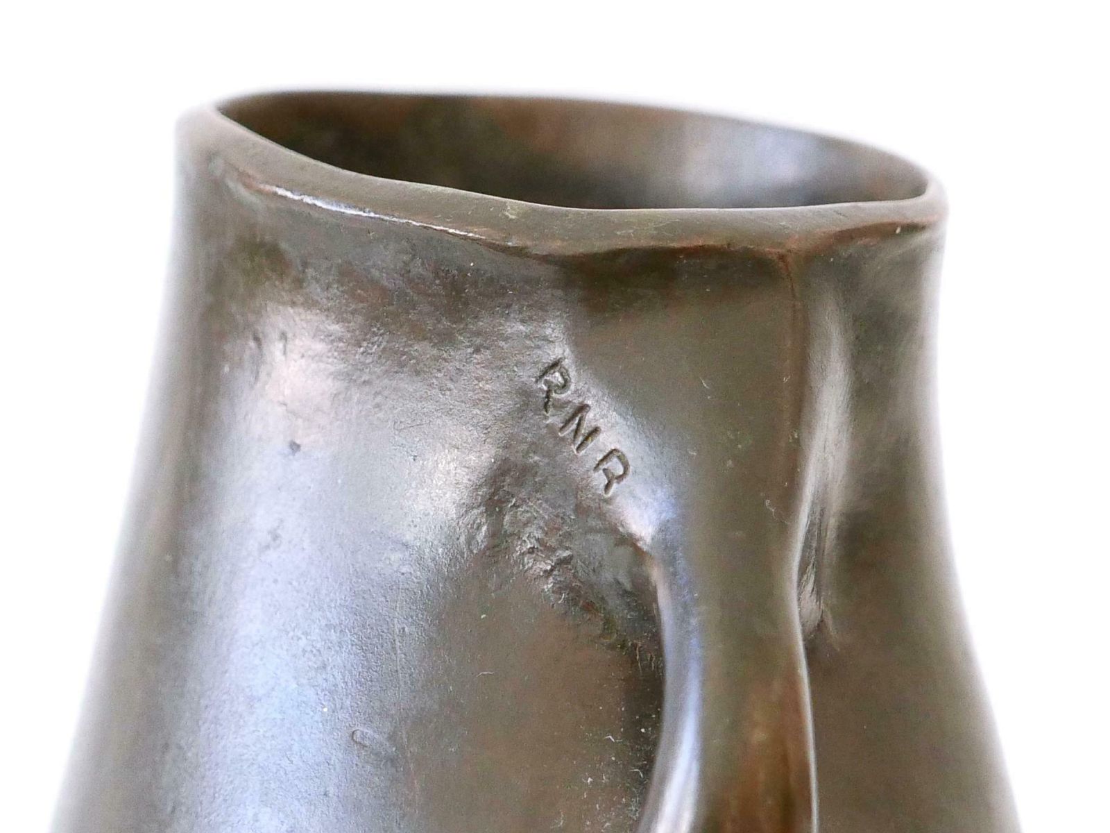Rare And Elegant Mid Century Modern Bronze Vase Germany 1960s Signed: Rnr photo for sale