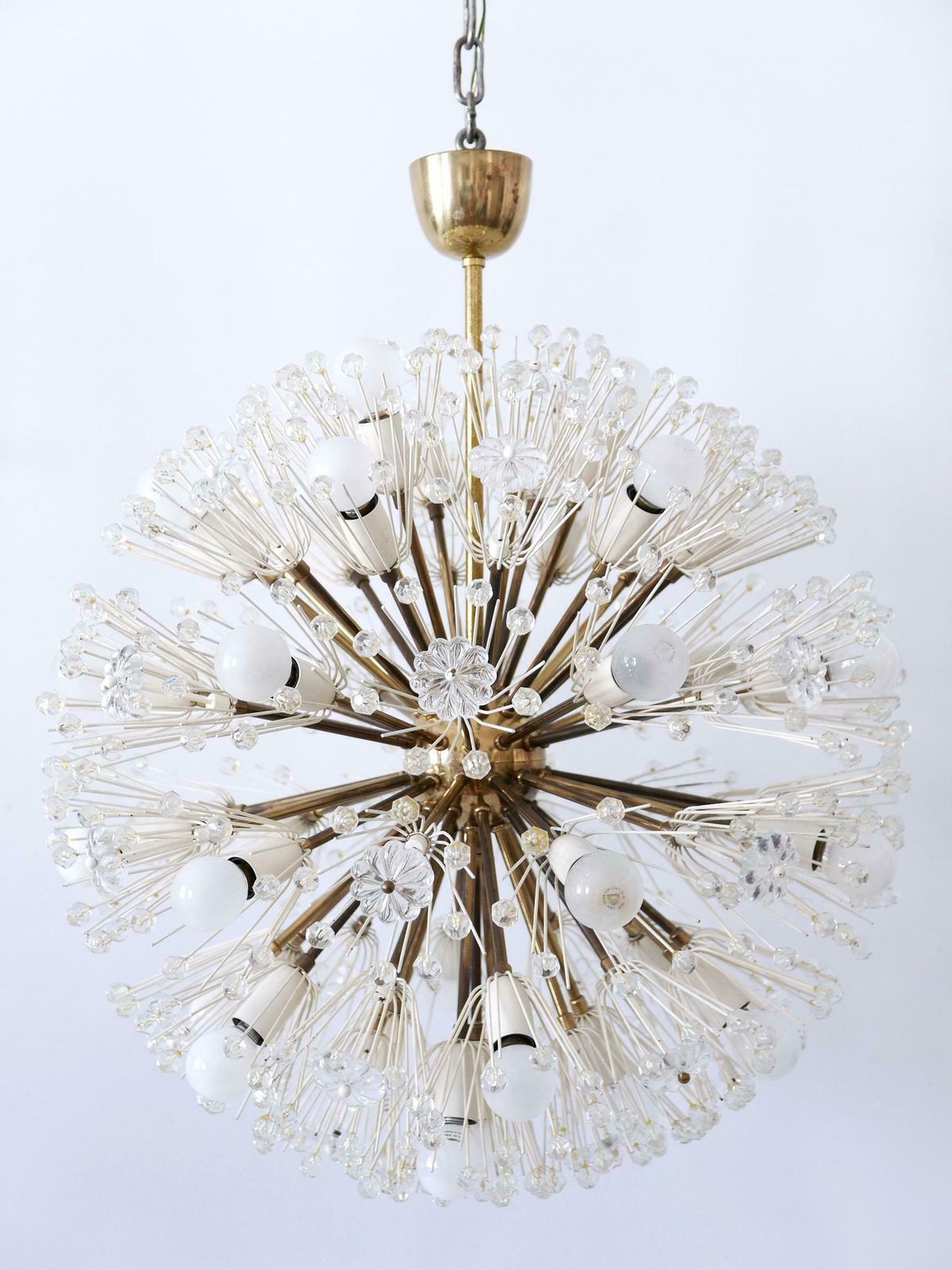 photo for sale Large 33 Lights Chandelier Dandelion By Emil Stejnar For Rupert Nikoll 1950s