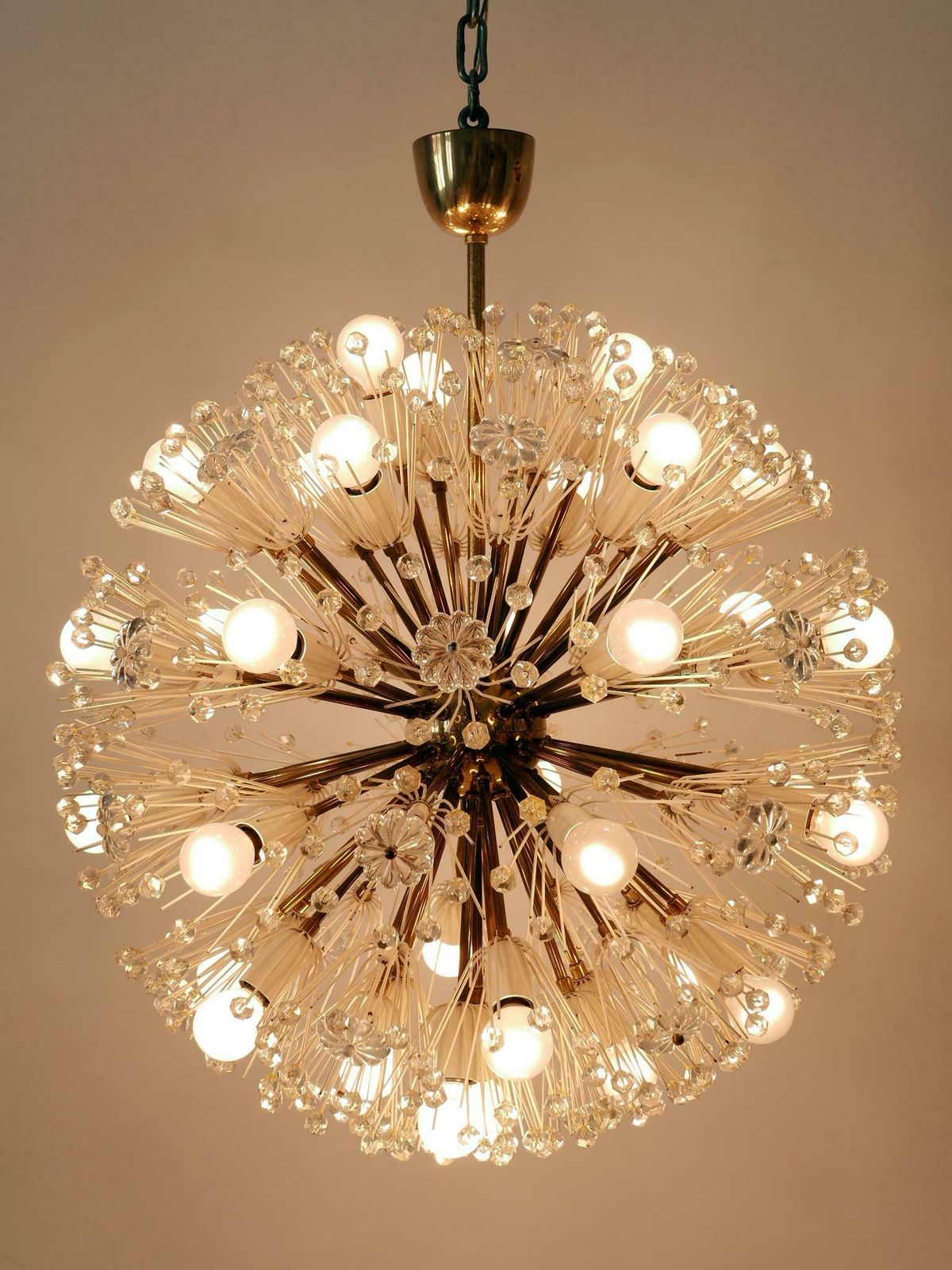Lighting Large 33 Lights Chandelier Dandelion By Emil Stejnar For Rupert Nikoll 1950s photo