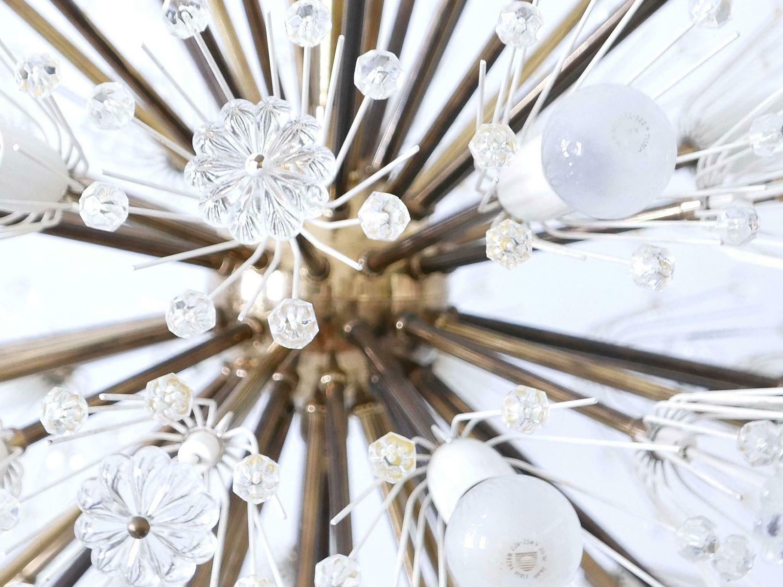 photo vintage Large 33 Lights Chandelier Dandelion By Emil Stejnar For Rupert Nikoll 1950s