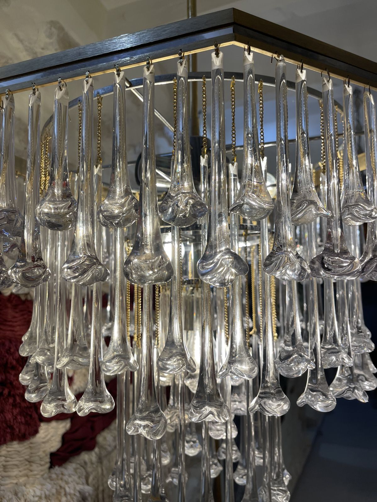 Venini Glass Murano Flower Drops Chandelier  Italie 1980 photo Lighting