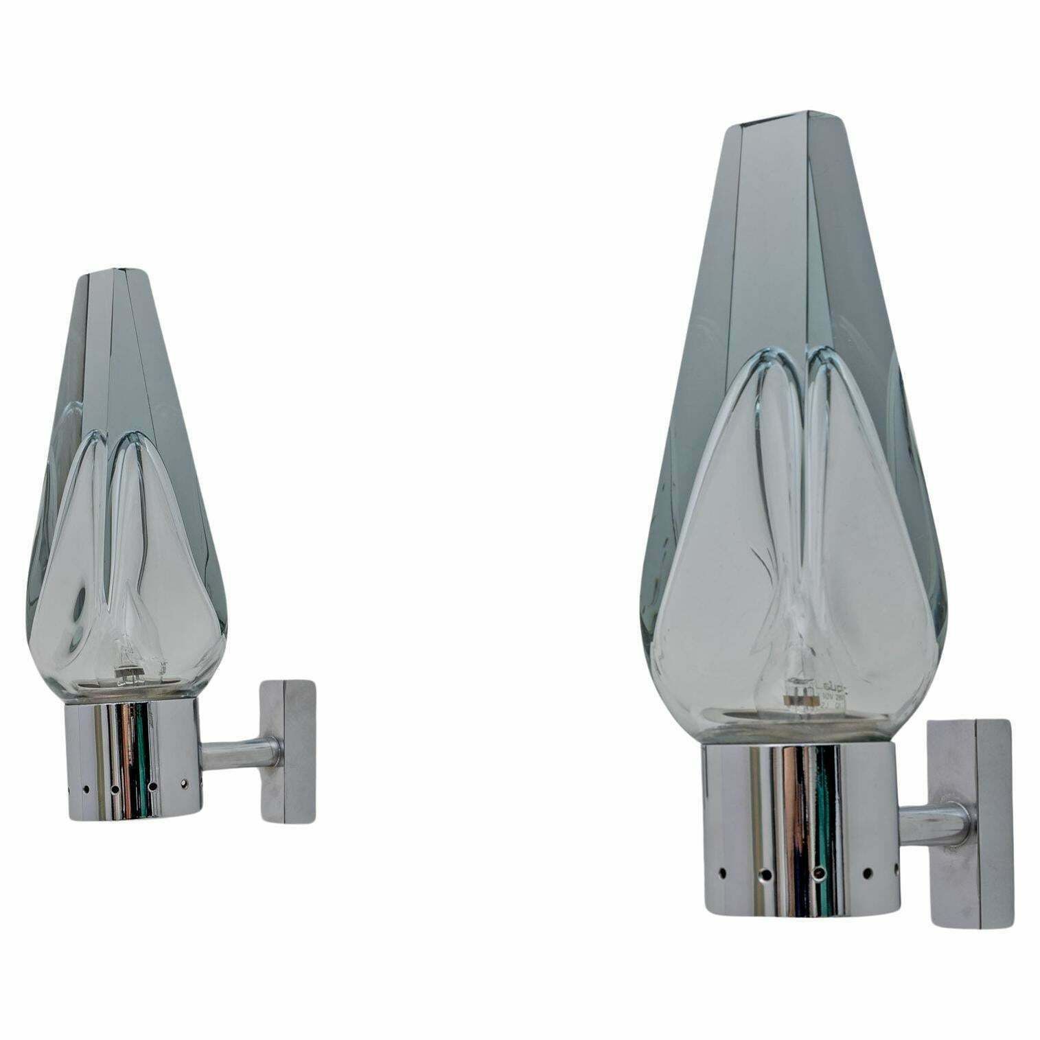 Pair Of Mid Century Modern Murano Glass Sconces By Flavio Poli For Seguso, 1960s