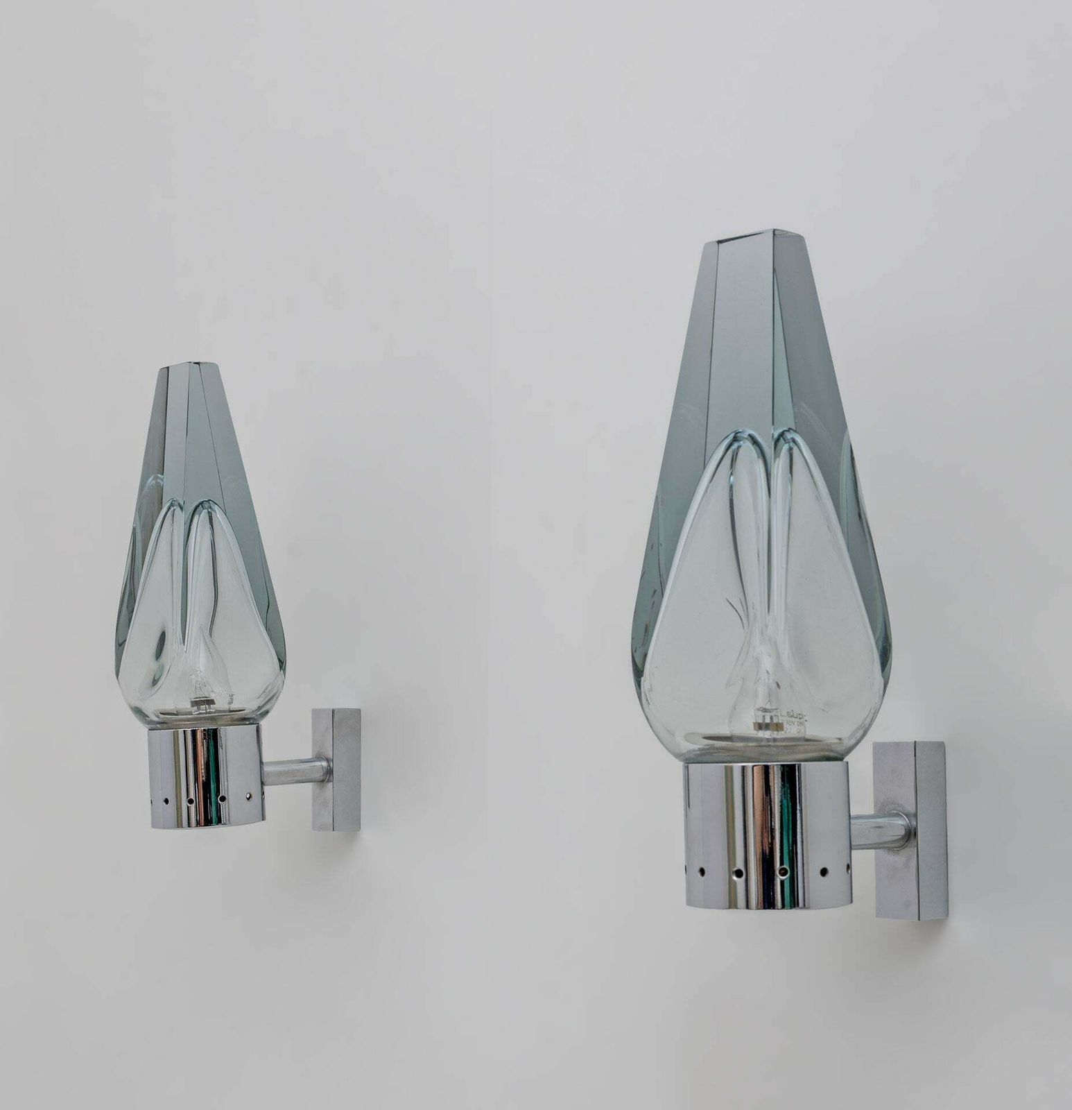 Pair Of Mid Century Modern Murano Glass Sconces By Flavio Poli For Seguso, 1960s photo buy