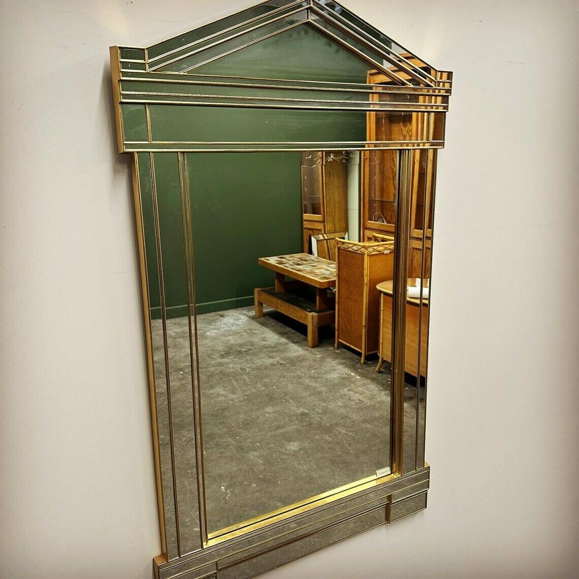 Large Vintage Hollywood Regency Mirror By Deknudt, 1980s Belgium.