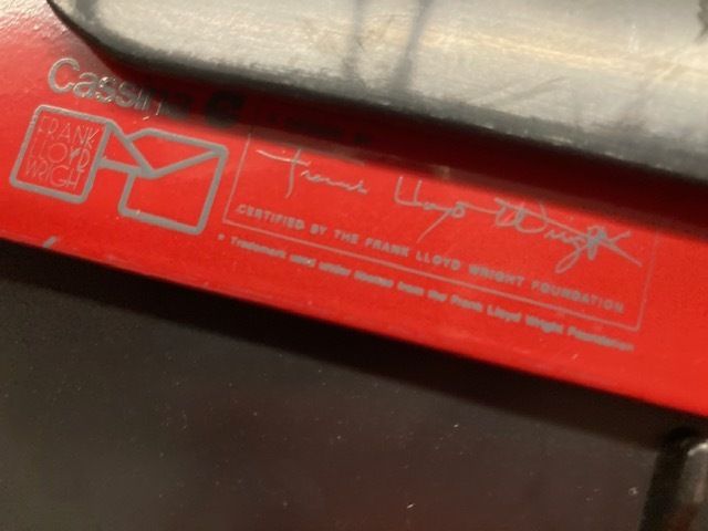 Furniture Cassina Chairs And Table From The 1980s, Designer Frank Lloyd Wright, Modern Antiques. Sign photo