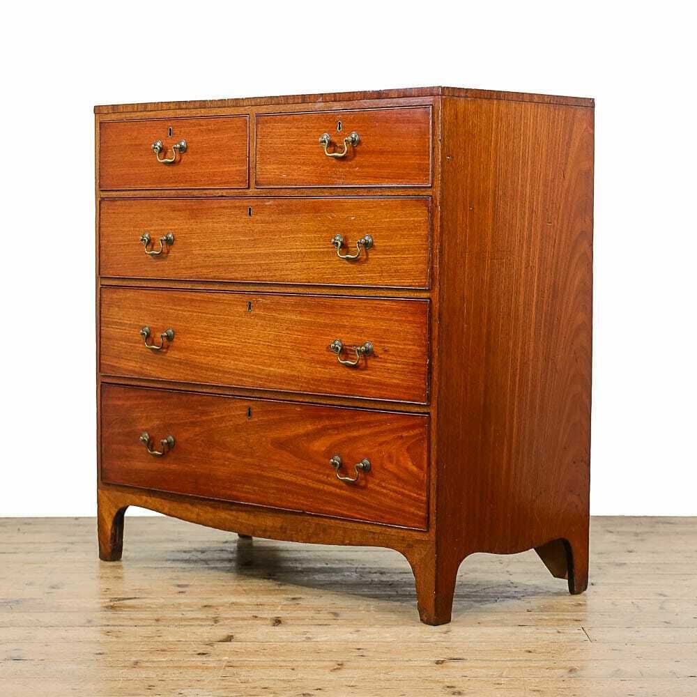 Antique Victorian Mahogany Bow Front Chest Of Drawers photo vintage