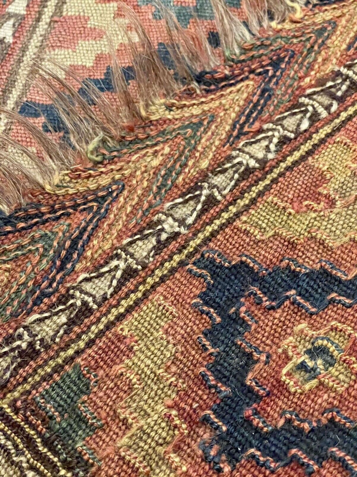 Small Antique Kurdish Kilim Rug Circa 1900 83cm X 60cm photo vinterior