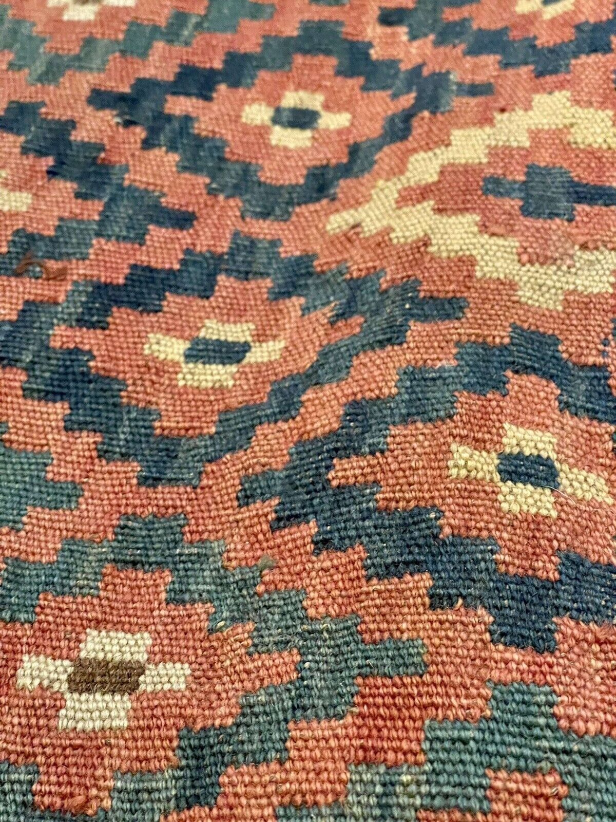 Small Antique Kurdish Kilim Rug Circa 1900 83cm X 60cm photo vintage