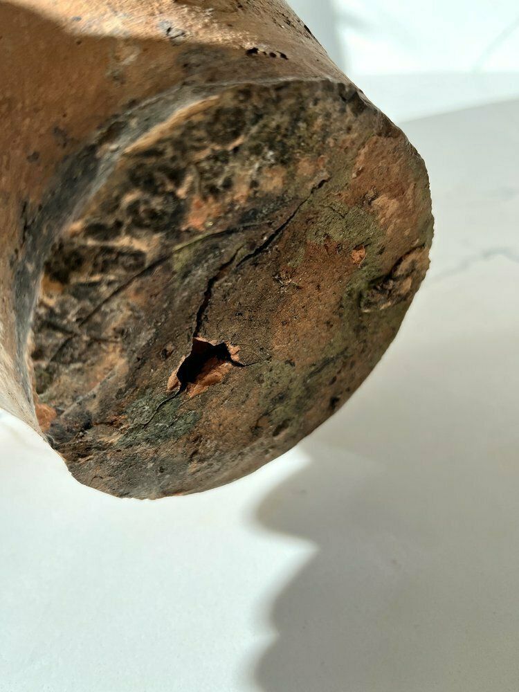 138.0 Vintage Turkish Glazed Terracotta Olive Pot photo