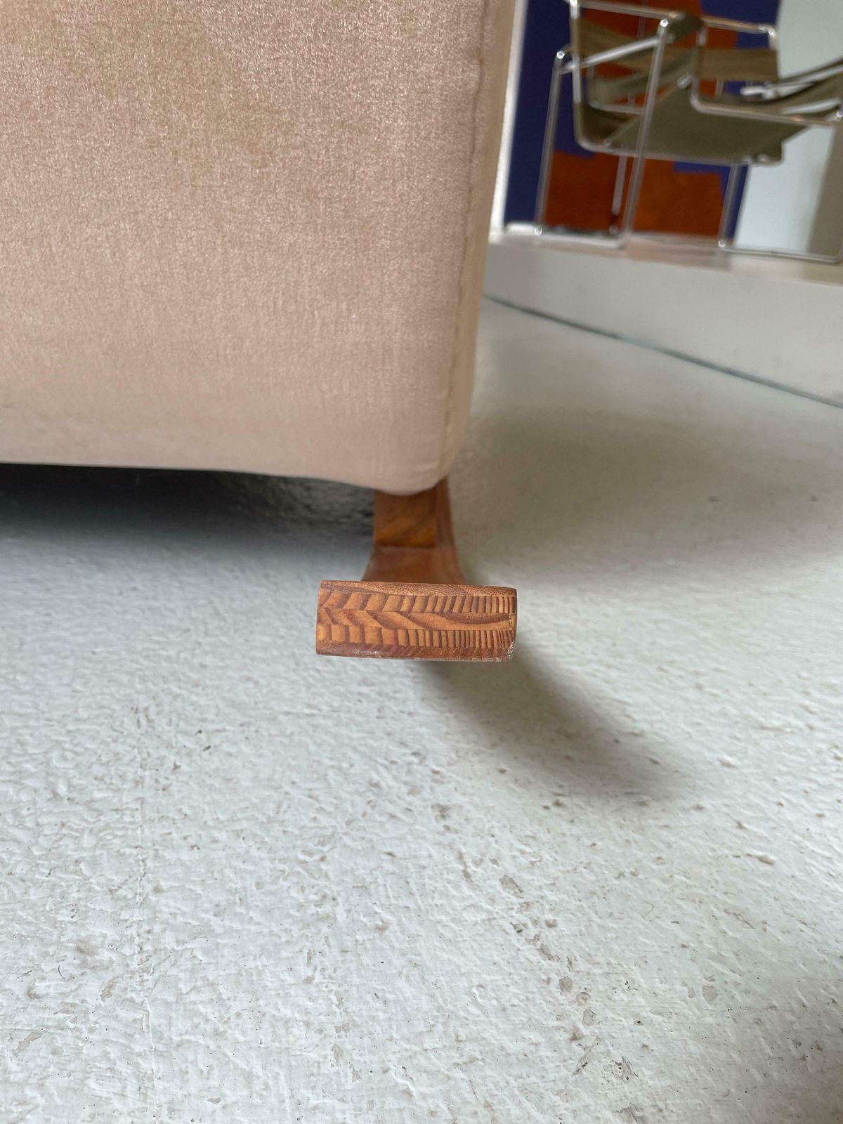 Swedish Rocking Chair In Pink Velvet photo vinterior