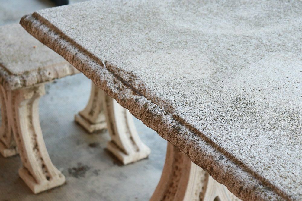 Early 20th Century Garden Table And Stools, Set Of 3 photo for sale
