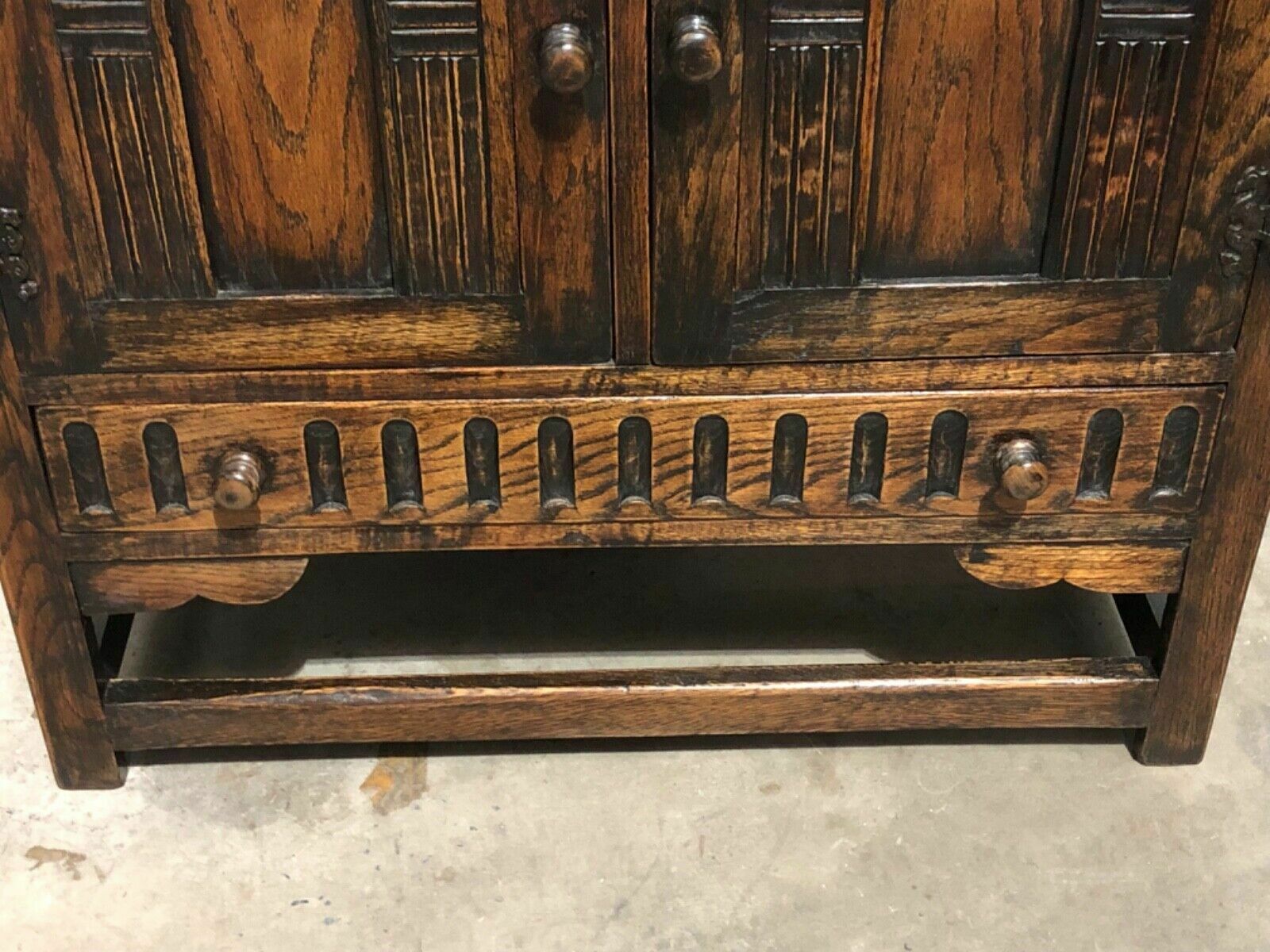 Handsome Vintage Carved Oak Cabinet photo furniture