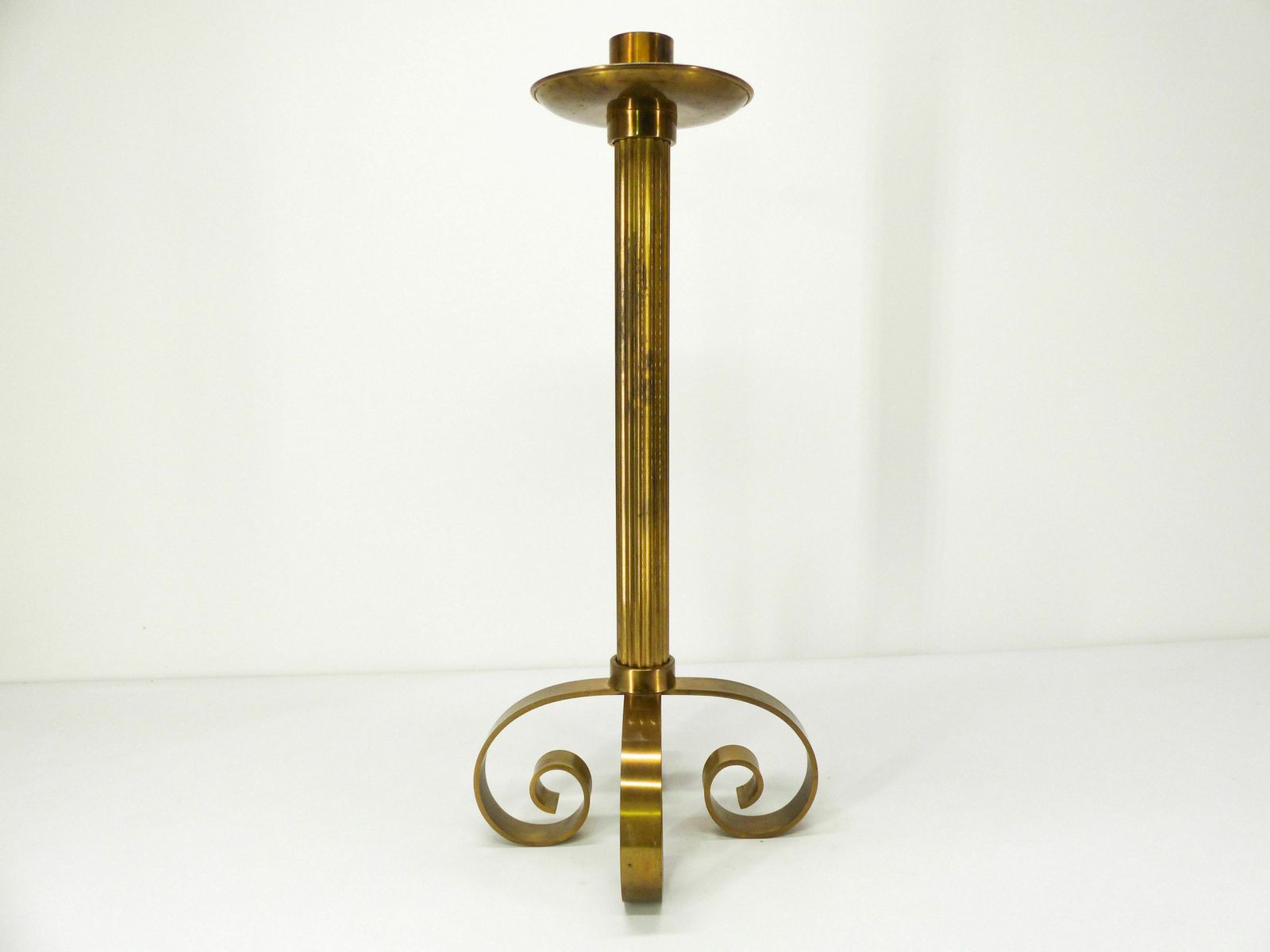 Xxl Brass Candlestick Ivar ålenius Björk For Ystal Metall 1960 photo furniture