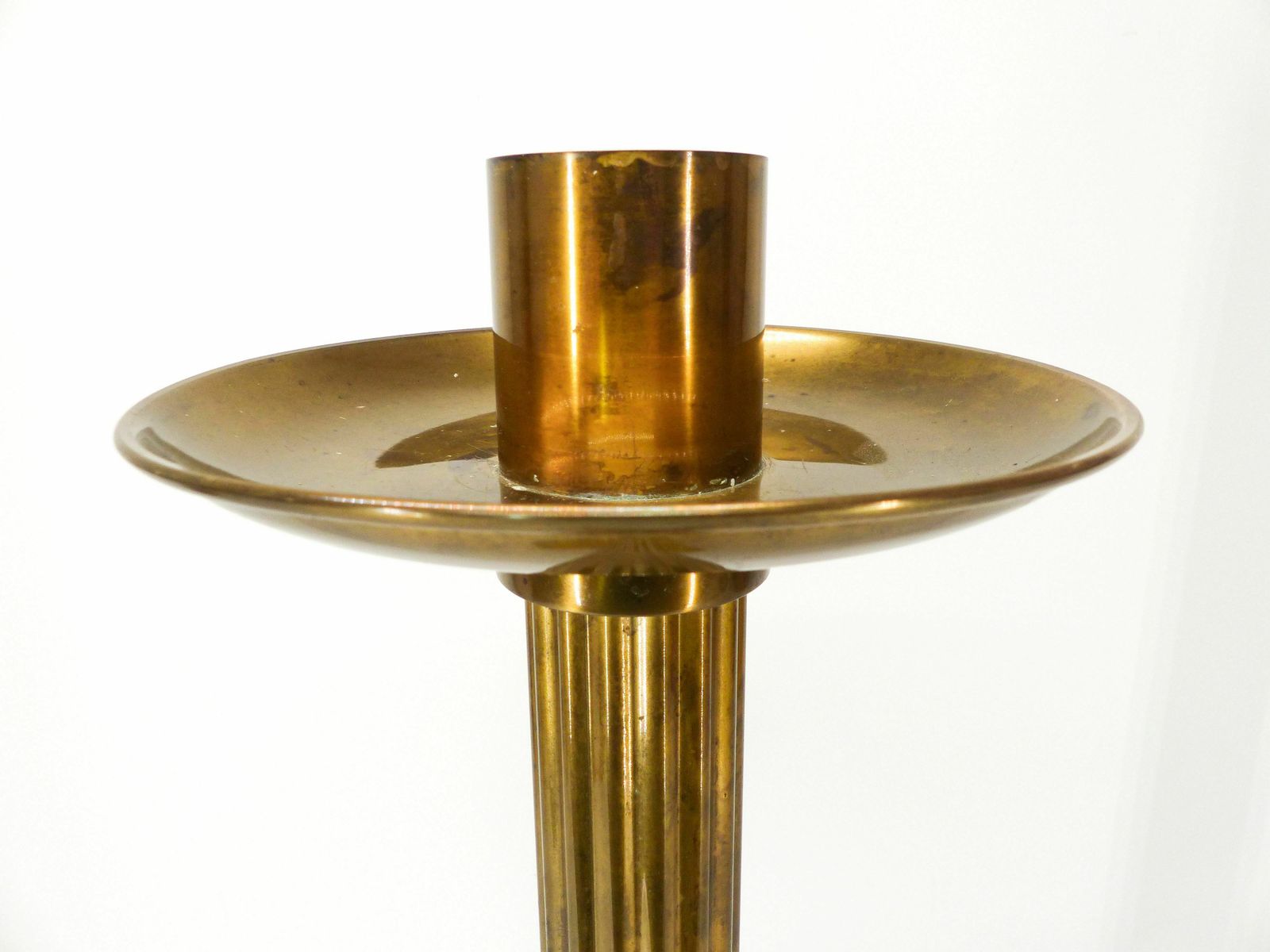 Xxl Brass Candlestick Ivar ålenius Björk For Ystal Metall 1960 photo vinterior