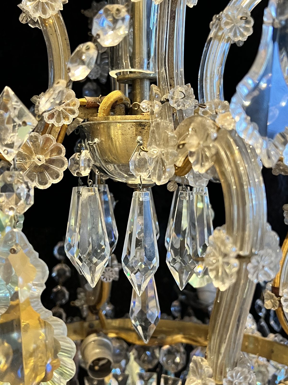A Pair Of  Italian Twelve Light Antique Marie Theresa Chandeliers (We Have Four In Total Of These) photo vinterior