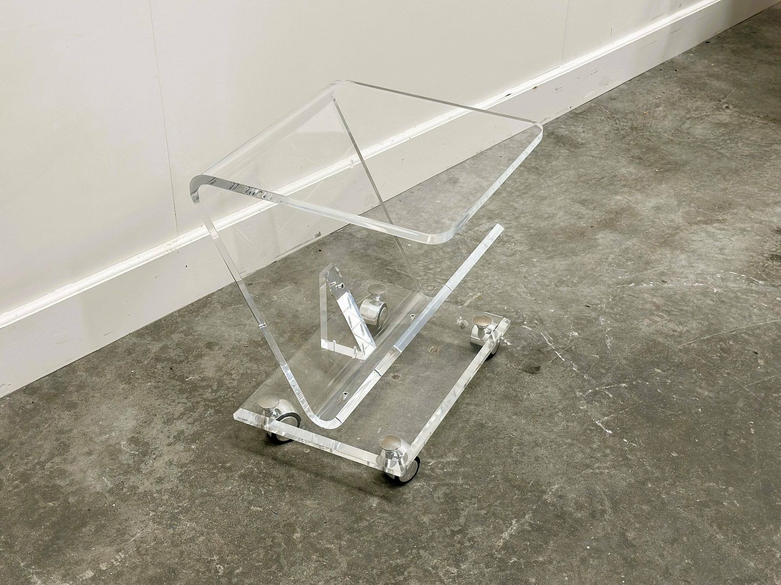 Vintage Lucite Magazine Cart, 1980s photo vinterior