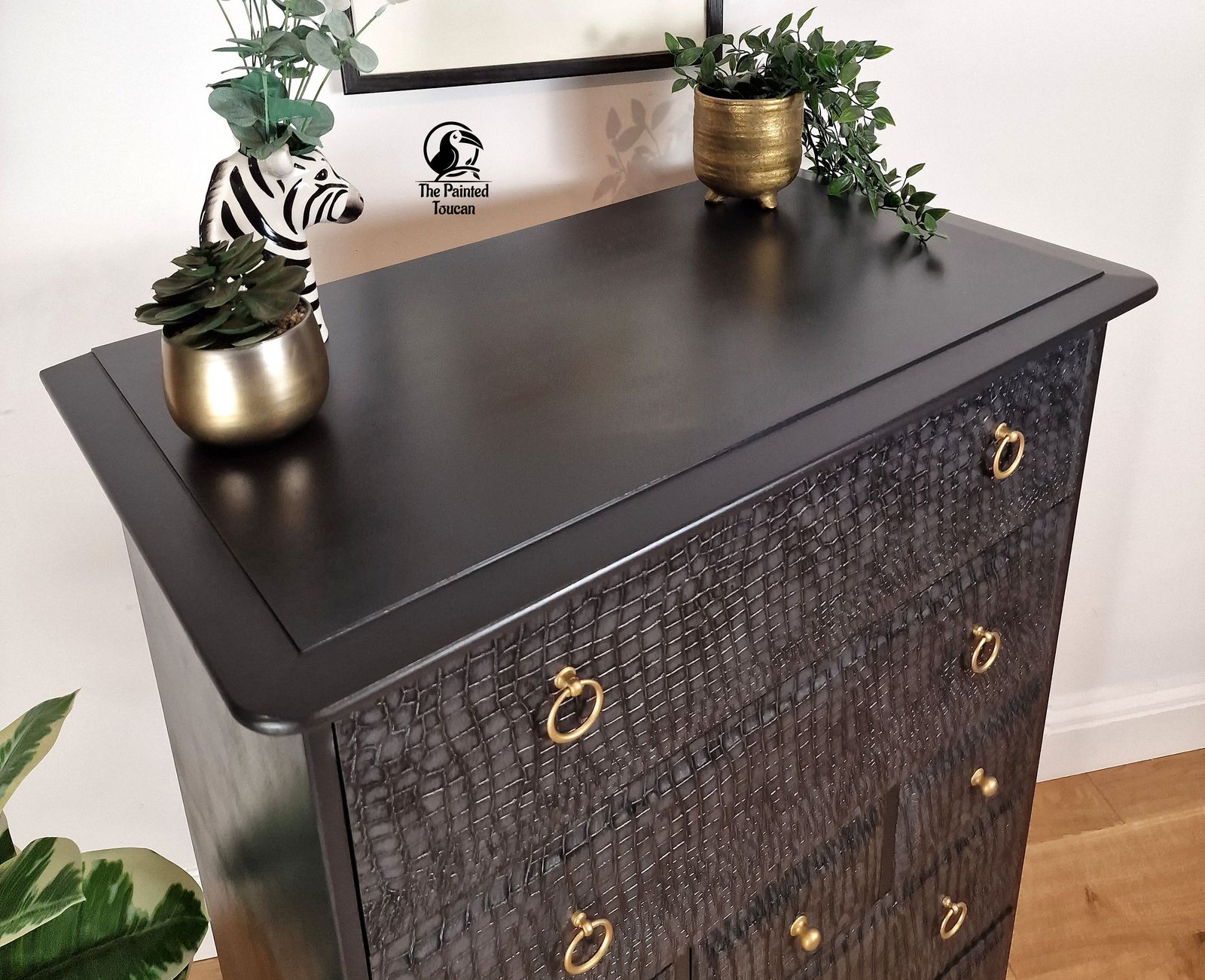 Stag Tallboy Chest Of Drawers   Soft Black / Dark Grey Custom Order photo for sale