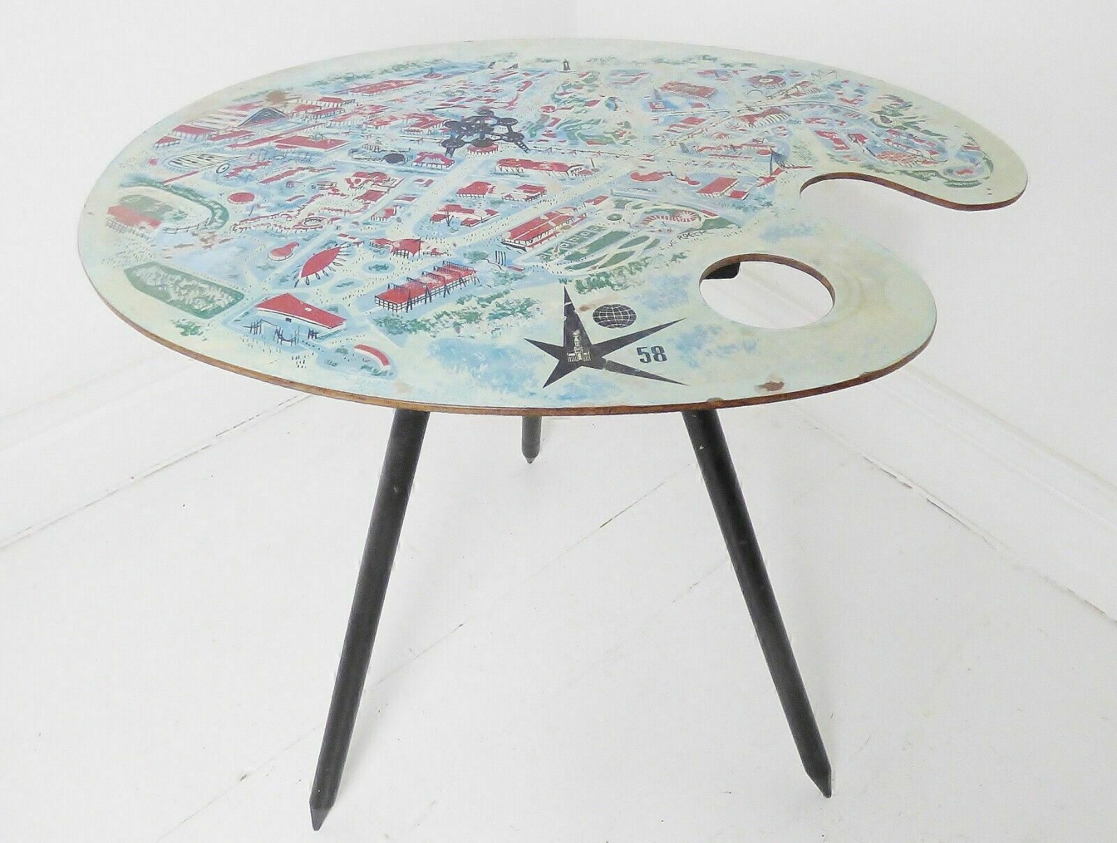 Stunning Rare Lucien De Roeck For Bois Manu 1958 Brussels World Expo Side Table