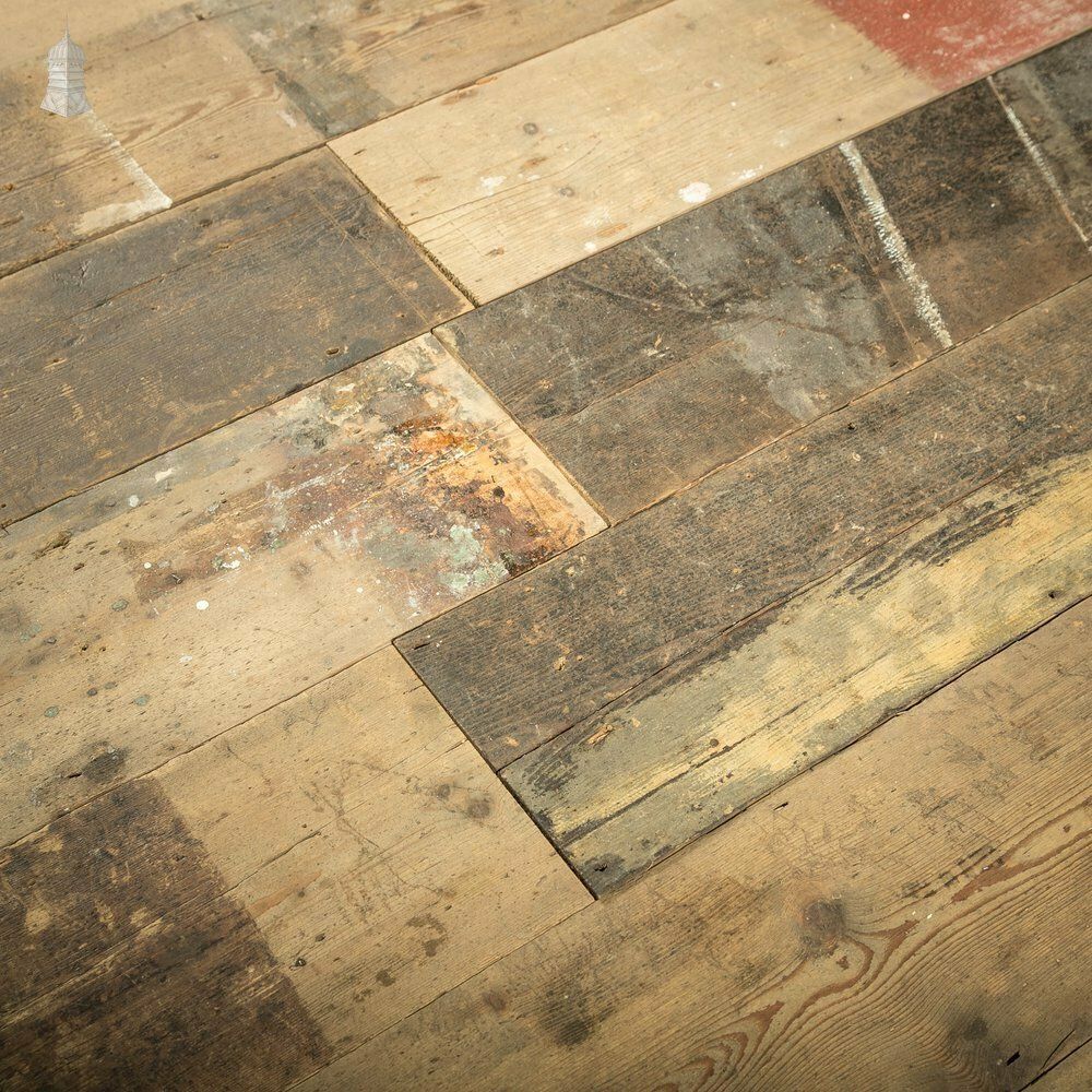 Georgian Pine Floorboards, 8.75" Wide Original Reclaimed Floorboards, Batch Of 32 Square Metres photo Home Fixtures