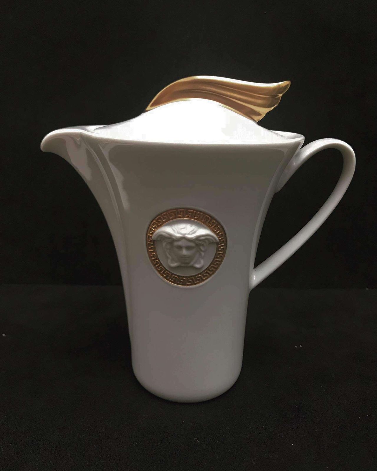 Versace Rosenthal Medaillon Meandre D'or Creamer Or Milk Jug Wedding Luxury Gift Gift For Couple Coffee Tea Golden White Decor