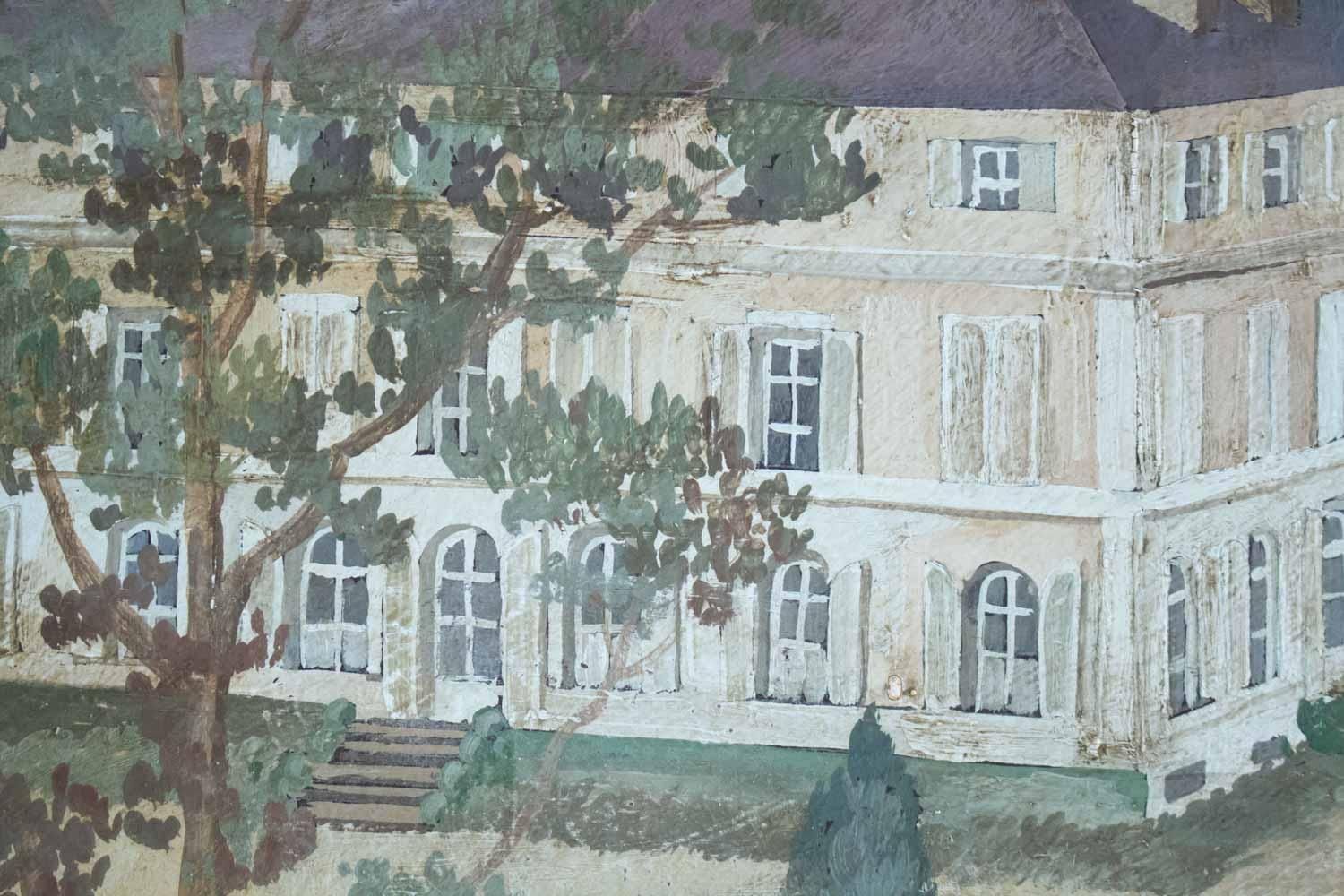 Oil On Canvas 20th Century Of The Chateau De La Marche En Nievre photo buy