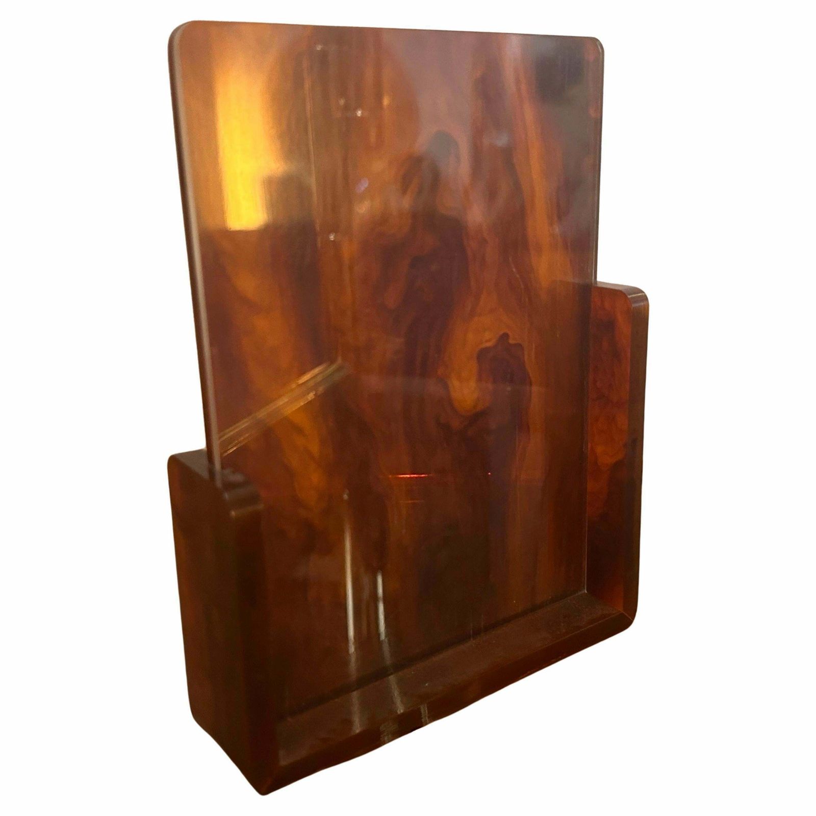 1970s Mid Century Modern Fake Tortoise Lucite Italian Rectangular Picture Frame photo buy