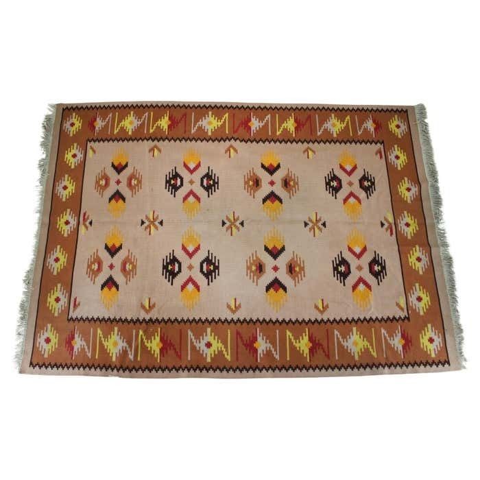 1940s Kilim Wool Carpet/Rug, Czechoslovakia