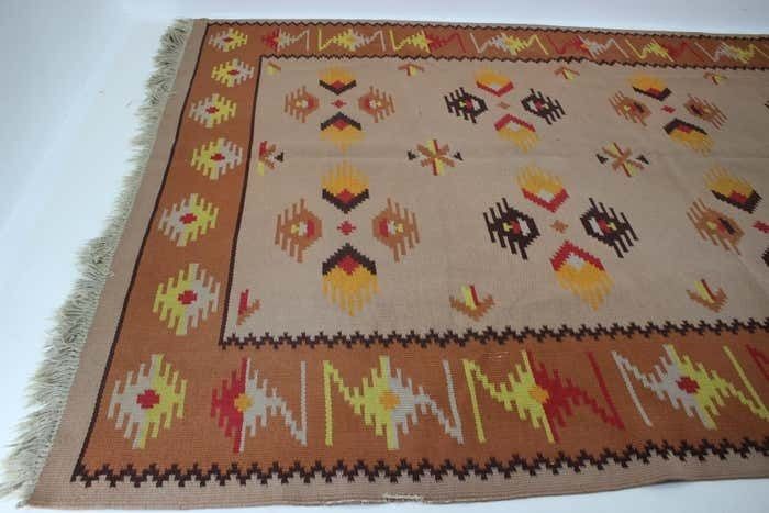 1940s Kilim Wool Carpet/Rug, Czechoslovakia photo 538.0