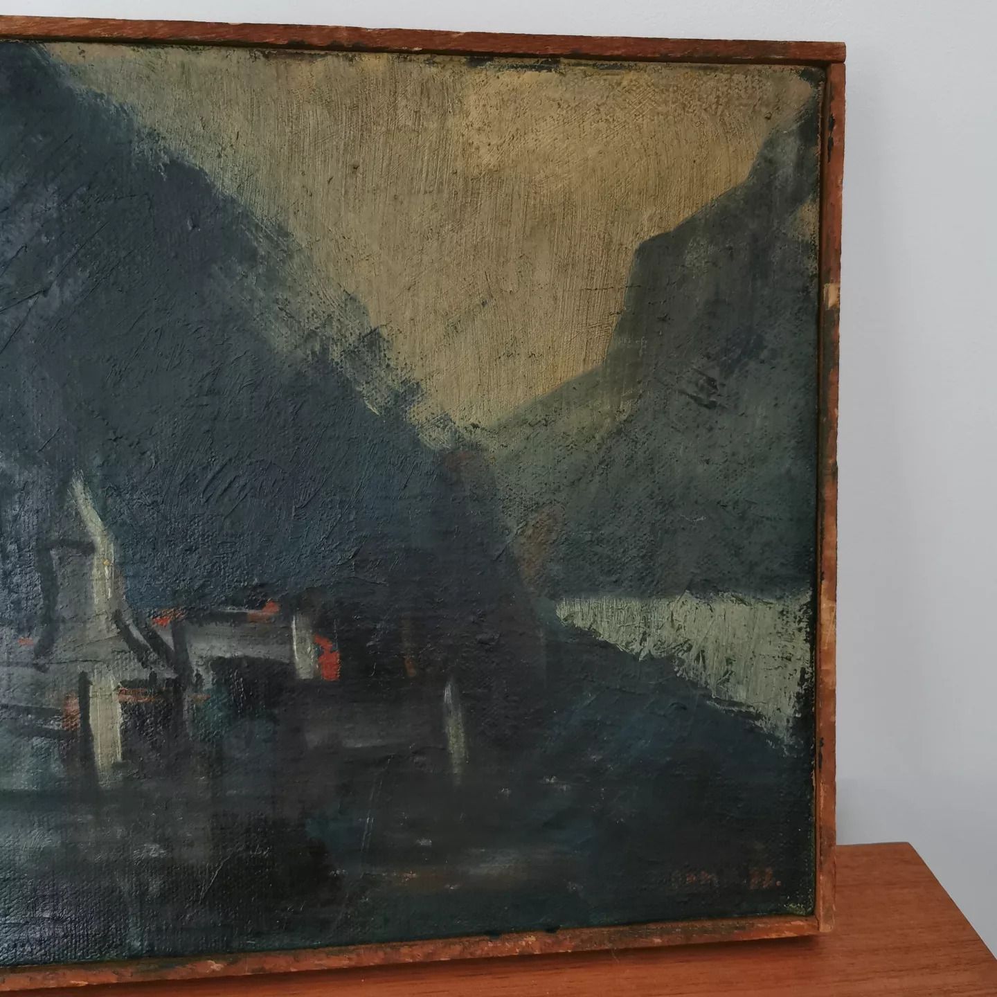 Modernist Painted Landscape Of Bø, Vågø, Faroe Islands By Danish Artist Per Damm photo 995.0