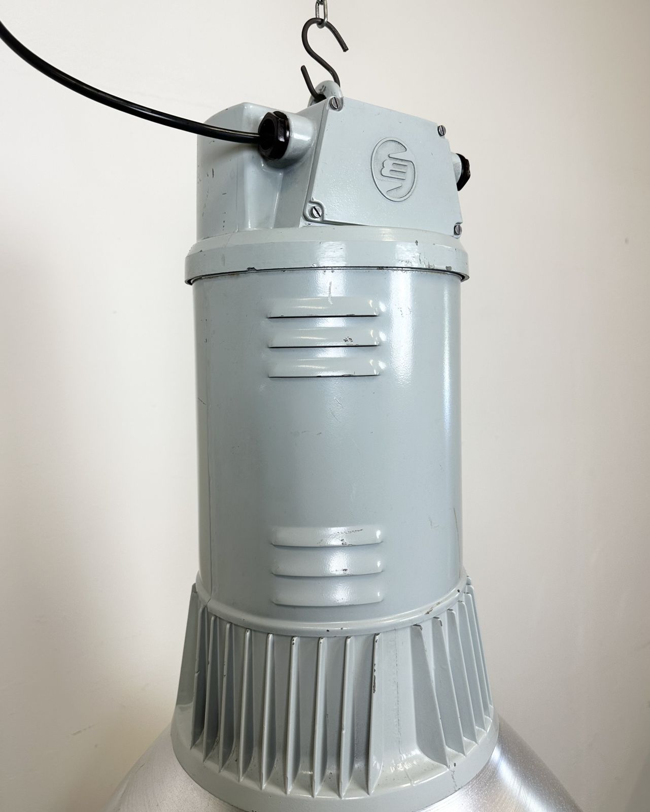 Large Industrial Aluminium Pendant Light From Elektrosvit, 1960s, 12x photo Lighting