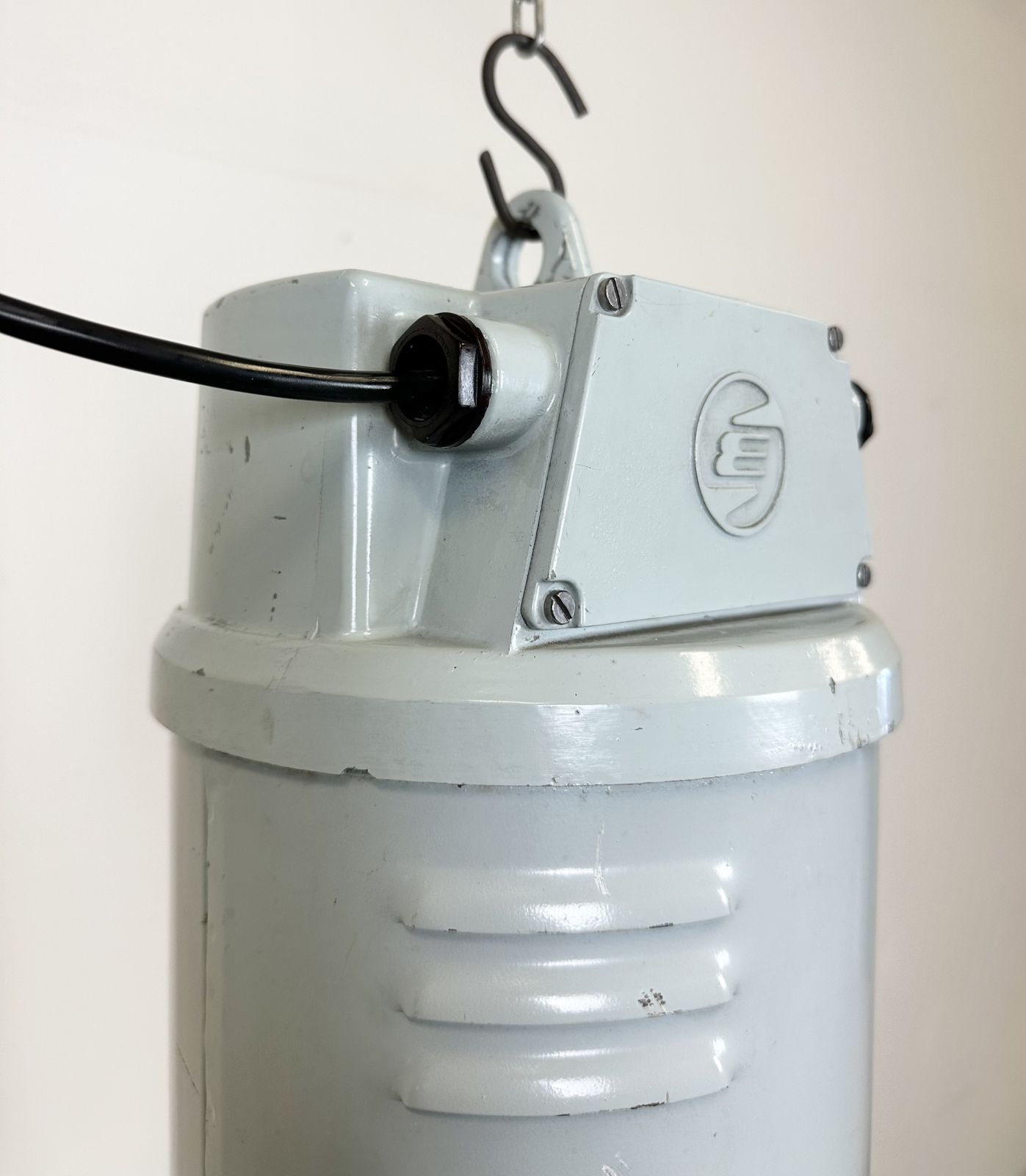 Large Industrial Aluminium Pendant Light From Elektrosvit, 1960s, 12x photo vintage