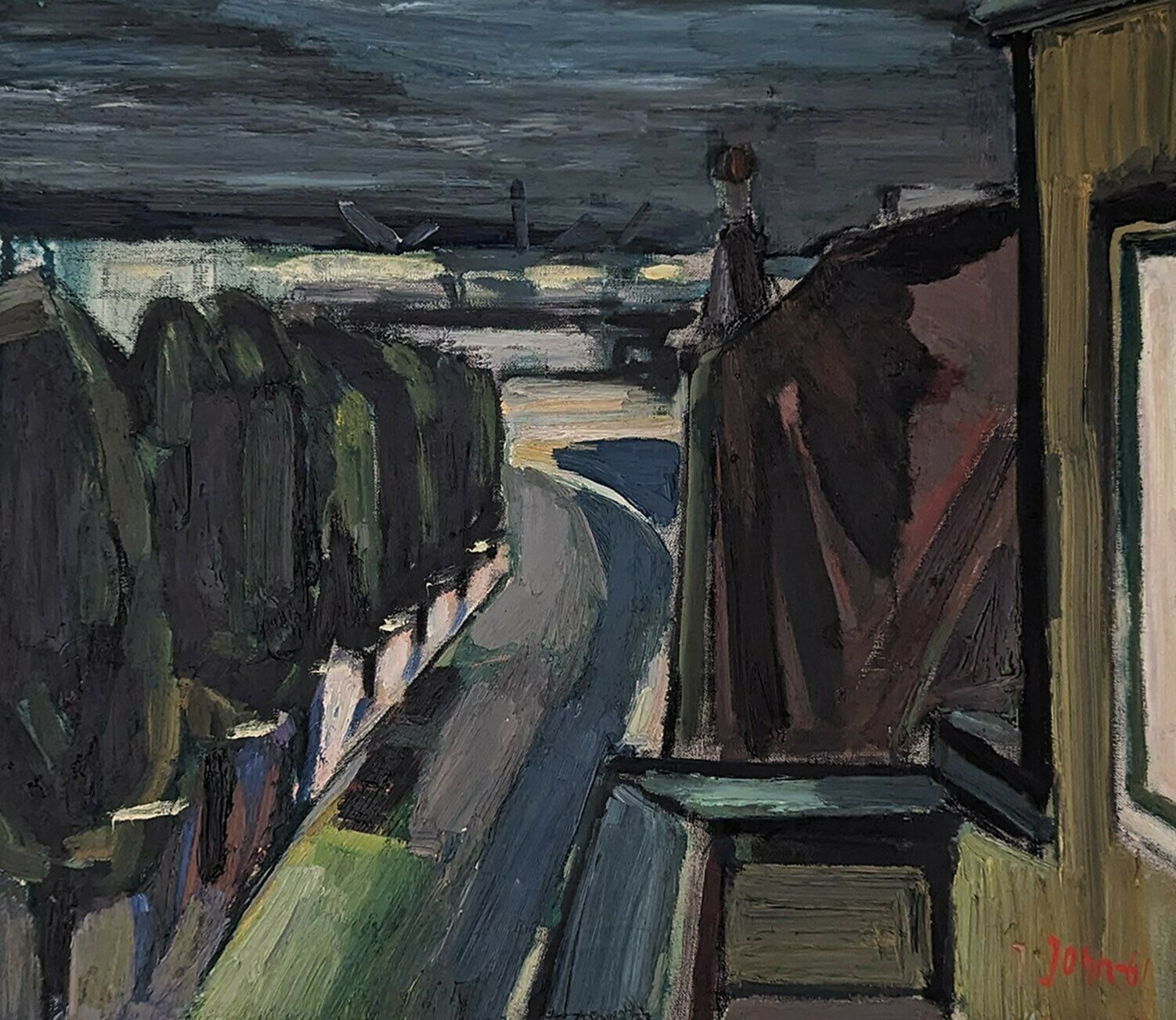 Gunnar Jonn (1904 1963) ‘City View In Winter’ photo furniture