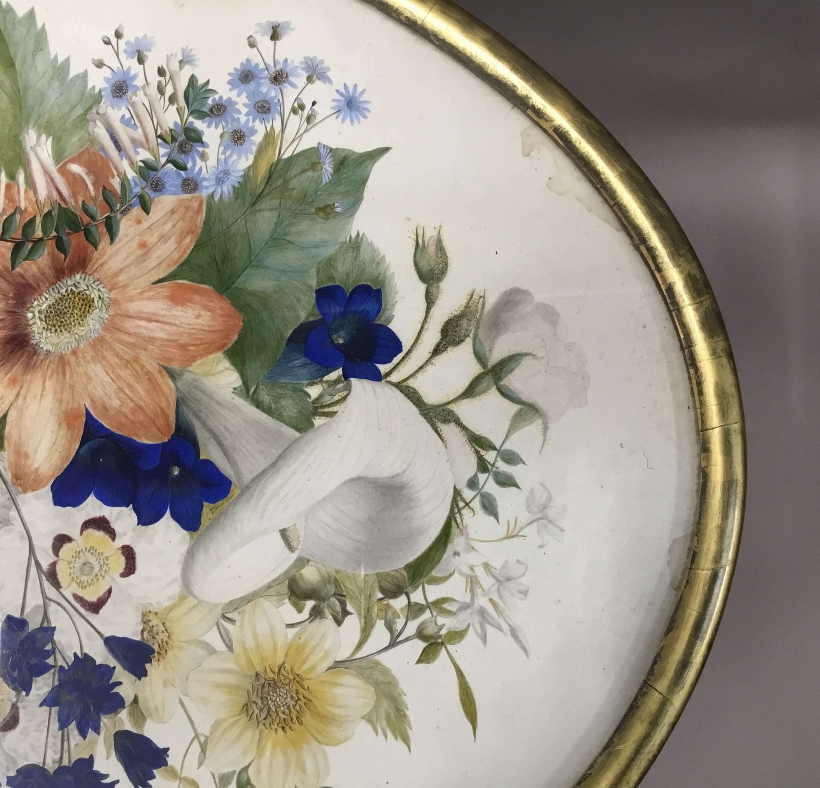 photo for sale Splendid Regency Painted Top Oval Occasional Table