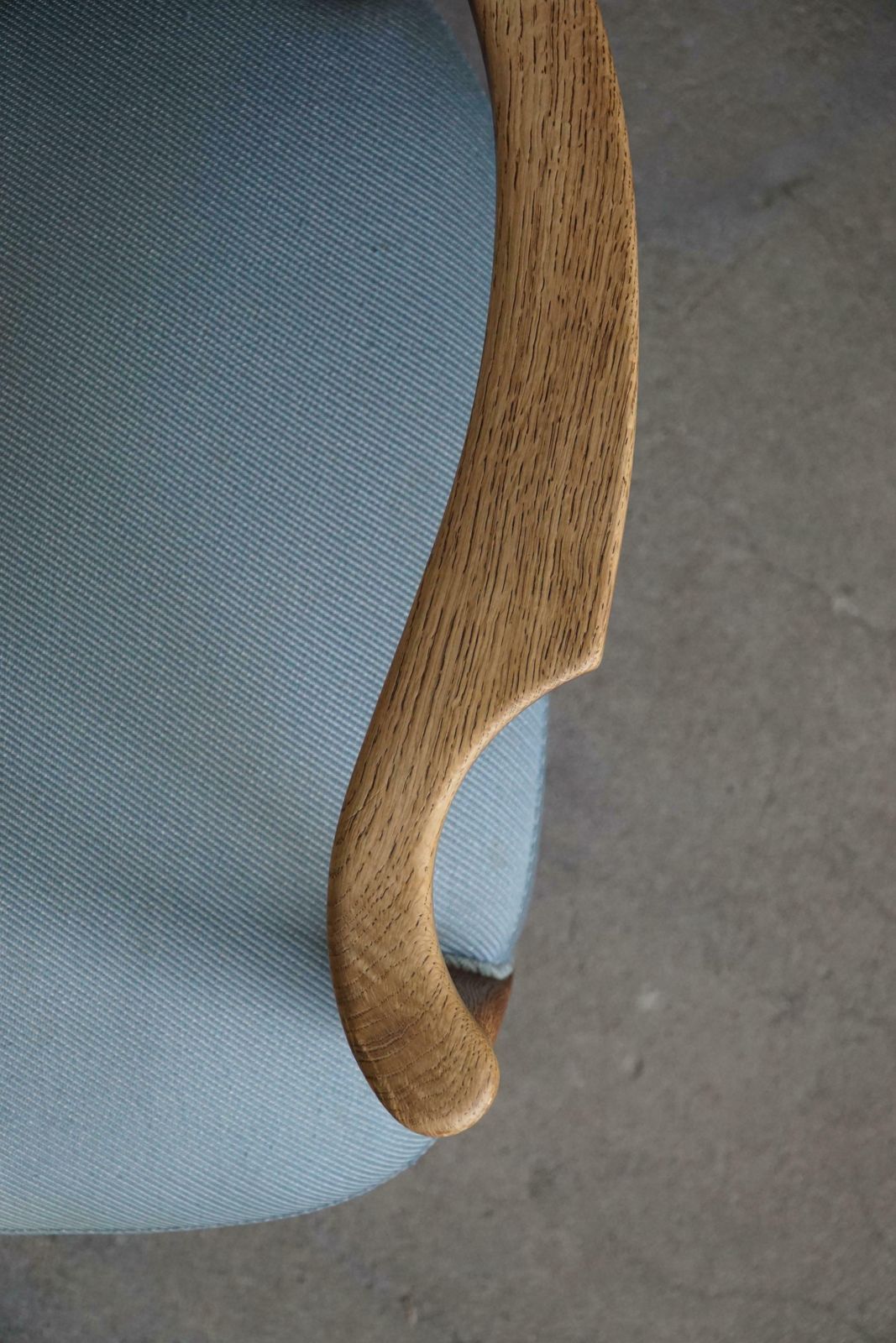 photo vinterior Danish Modern, Curved Lounge Chair In Oak, Attributed To Viggo Boesen, 1950s