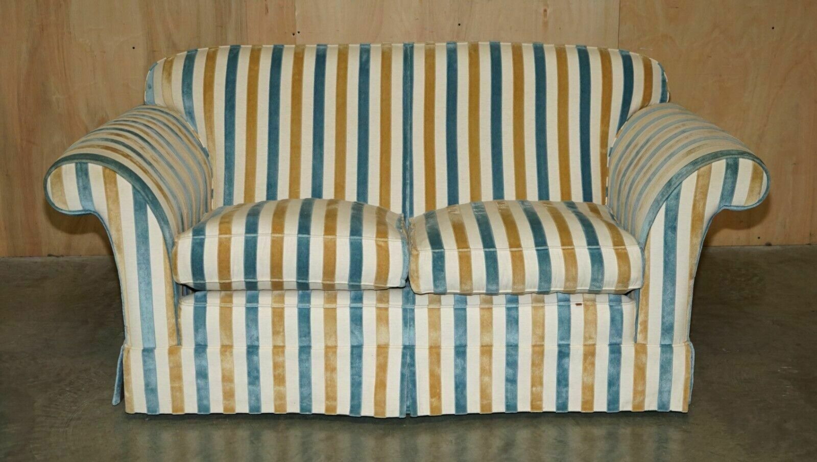 1 Of 2 Stunning Mulberry Home Designer Contemporary Striped Two Seater Sofas photo Furniture