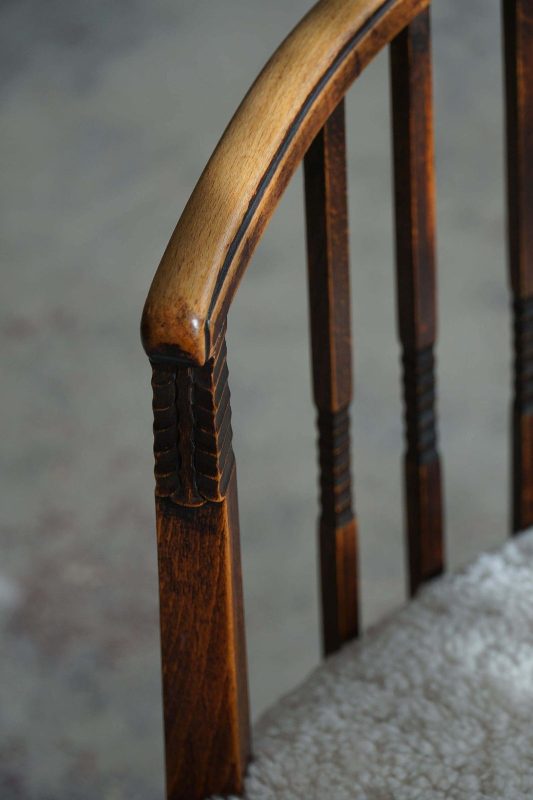 Pair Of Danish Armchairs In Beech, Reupholstered Lambswool, Jugendstil, 1900s photo buy