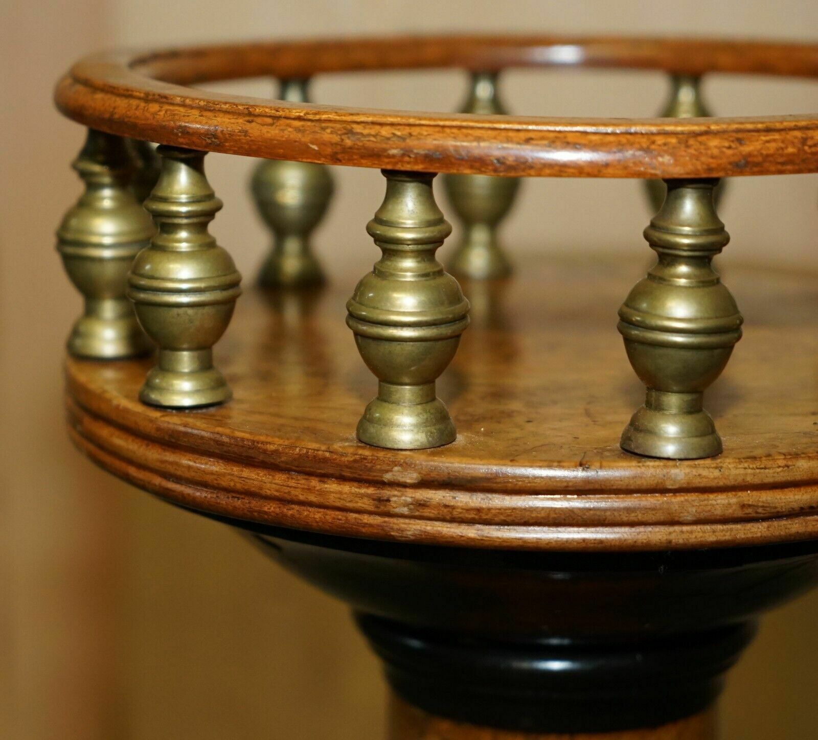 Furniture Fine Antique Victorian Burr Oak Ammonite Fossil Corinthian Pillar Pedestal Stand photo