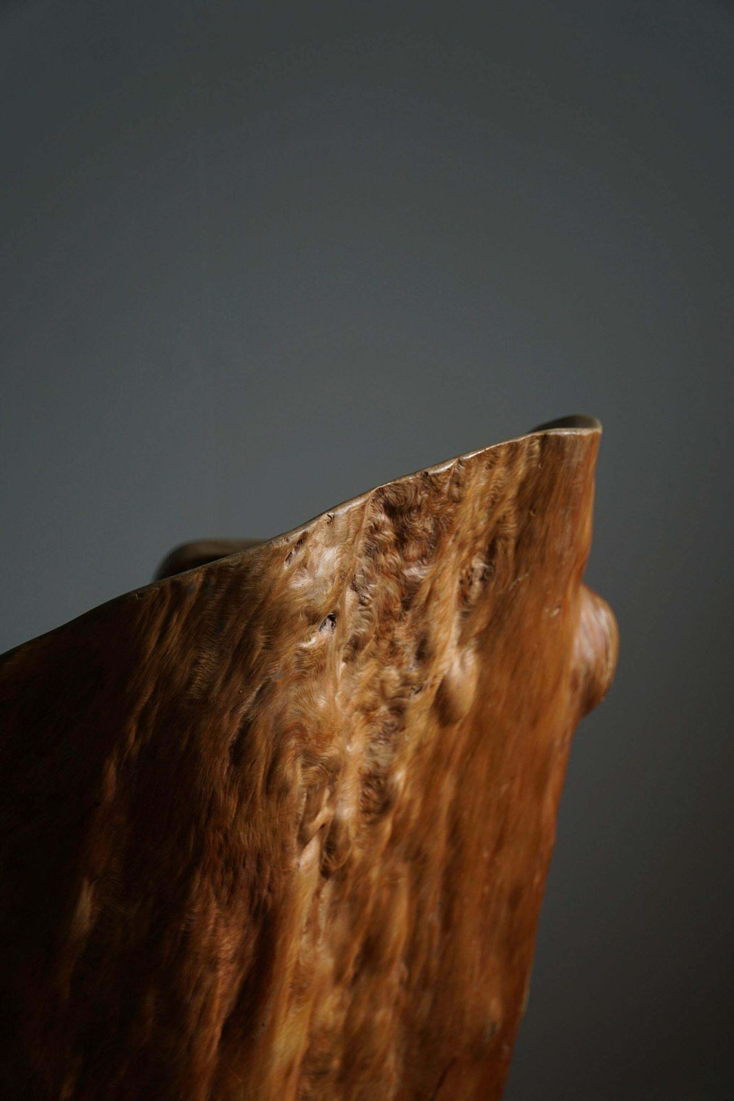 photo furniture Hand Carved Brutalist Stump Chair In Solid Pine, Wabi Sabi Style, Swedish, 1970s