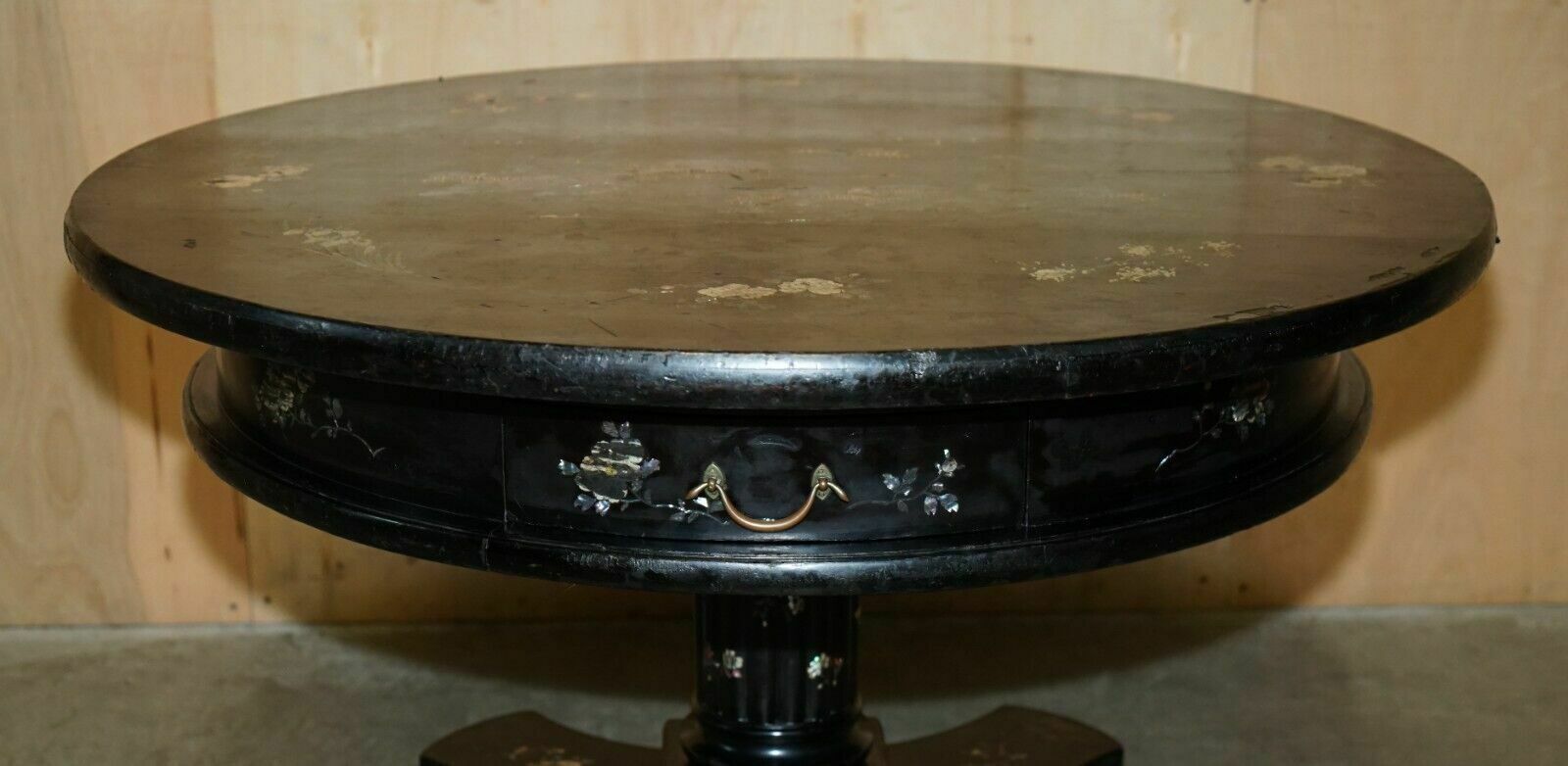 Fine Antique Circa 1820 Chinese Chinoiserie Mother Of Pearl Centre Dining Table photo 5950.0