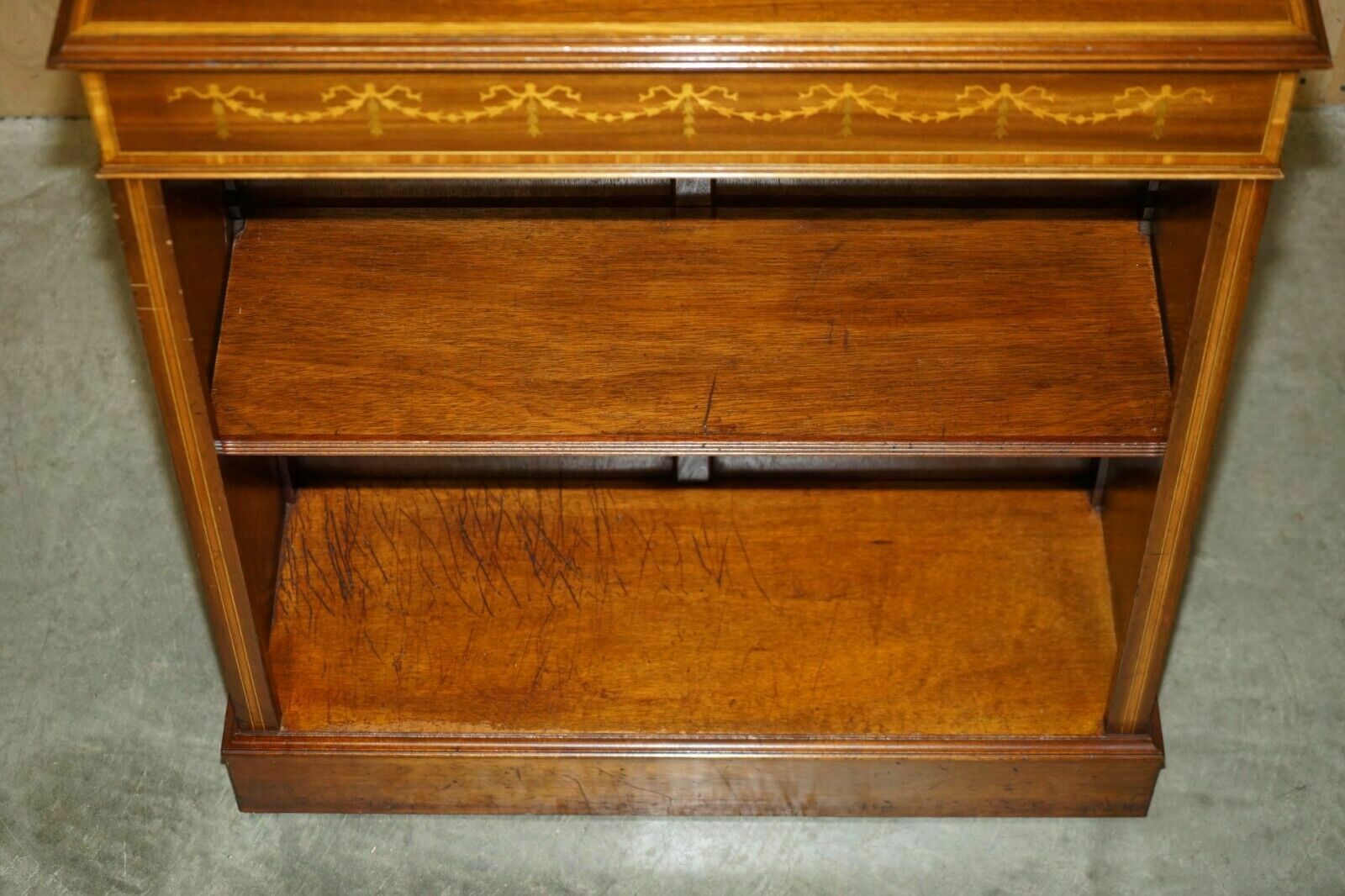 Furniture Exquisitely Inlaid Brights Of Nettlebed Sheraton Revival Dwarf Open Bookcase photo