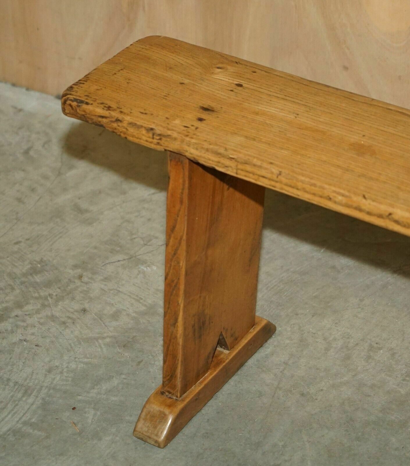 Pair Of Victorian English Oak Antique Lightly Burred Dining Table Bench Pew Seat photo 1950.0