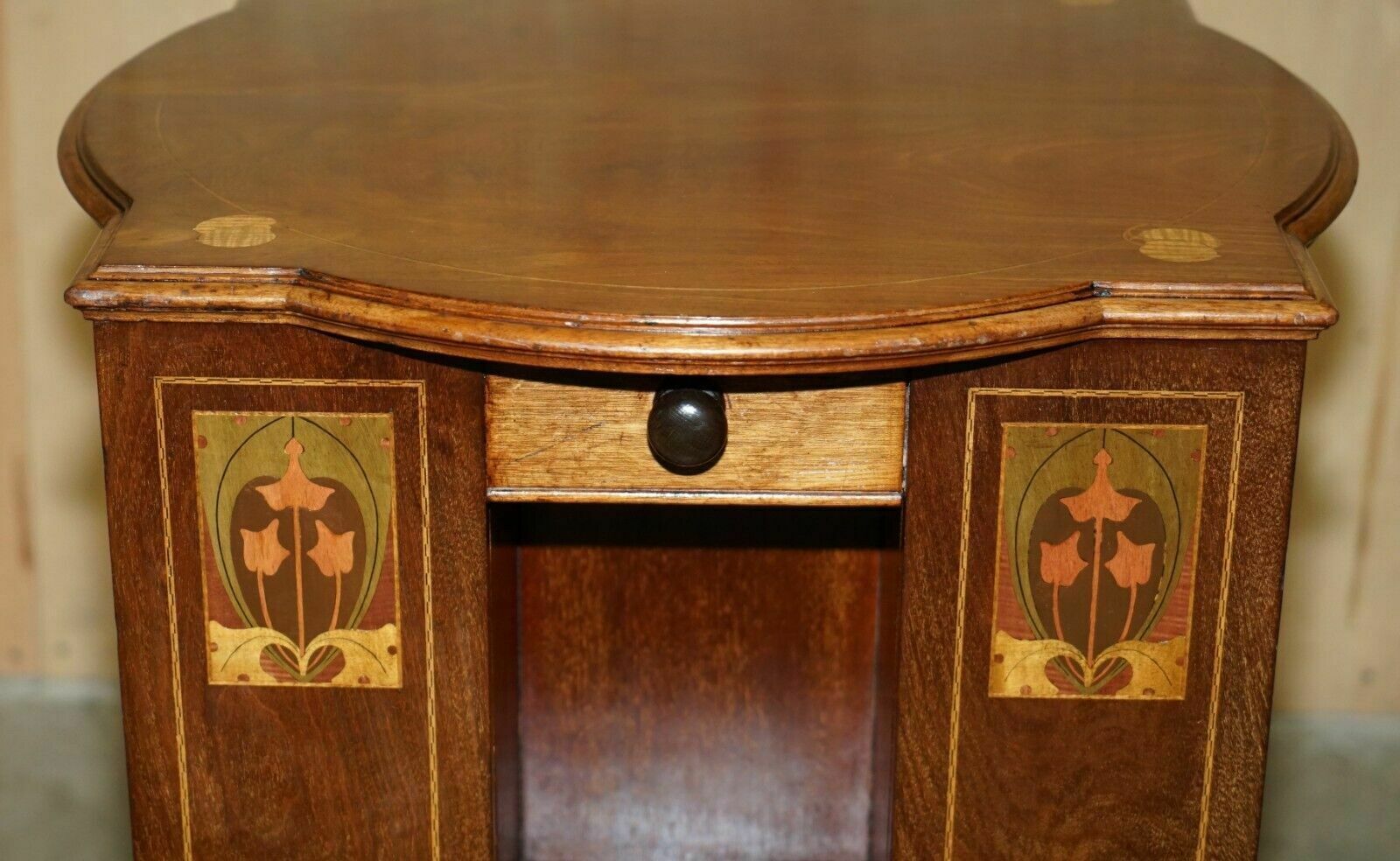 Rare Antique Art Nouveau Revolving Bookcase Table In The Liberty's London Taste photo vintage