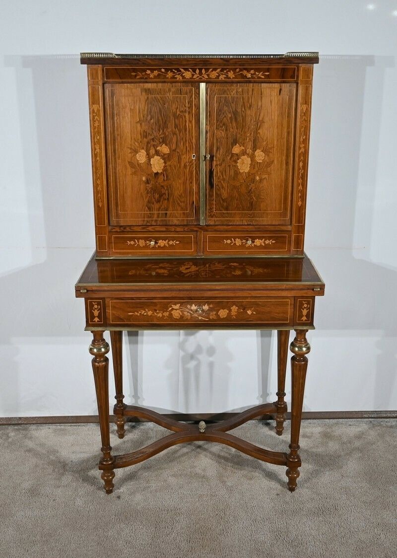 Small Writing Cabinet, Louis XVI – Mid 19th Century