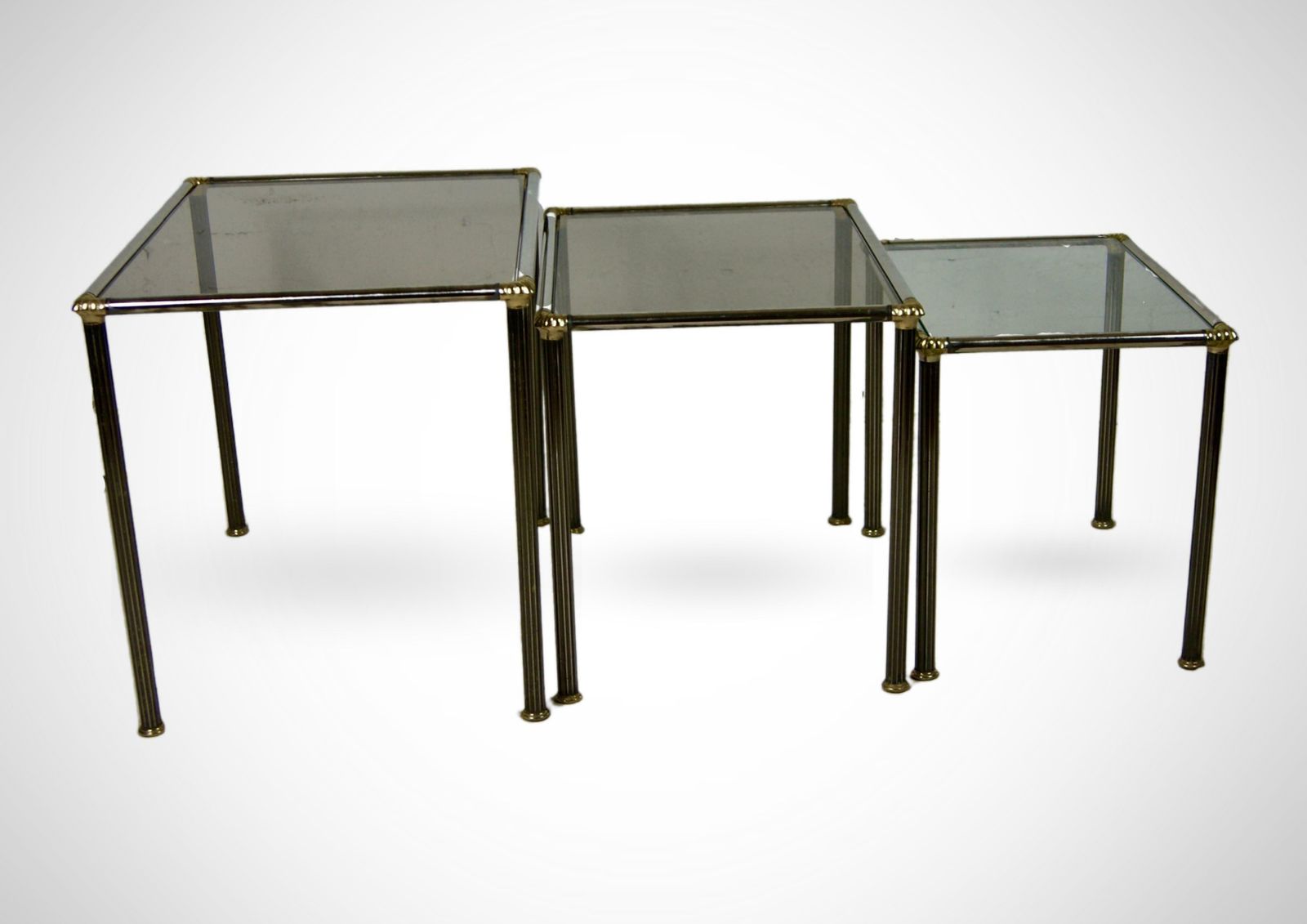 Maison Charles France Set Of 3 Nesting Tables, 1970s French Nest Of Tables photo for sale