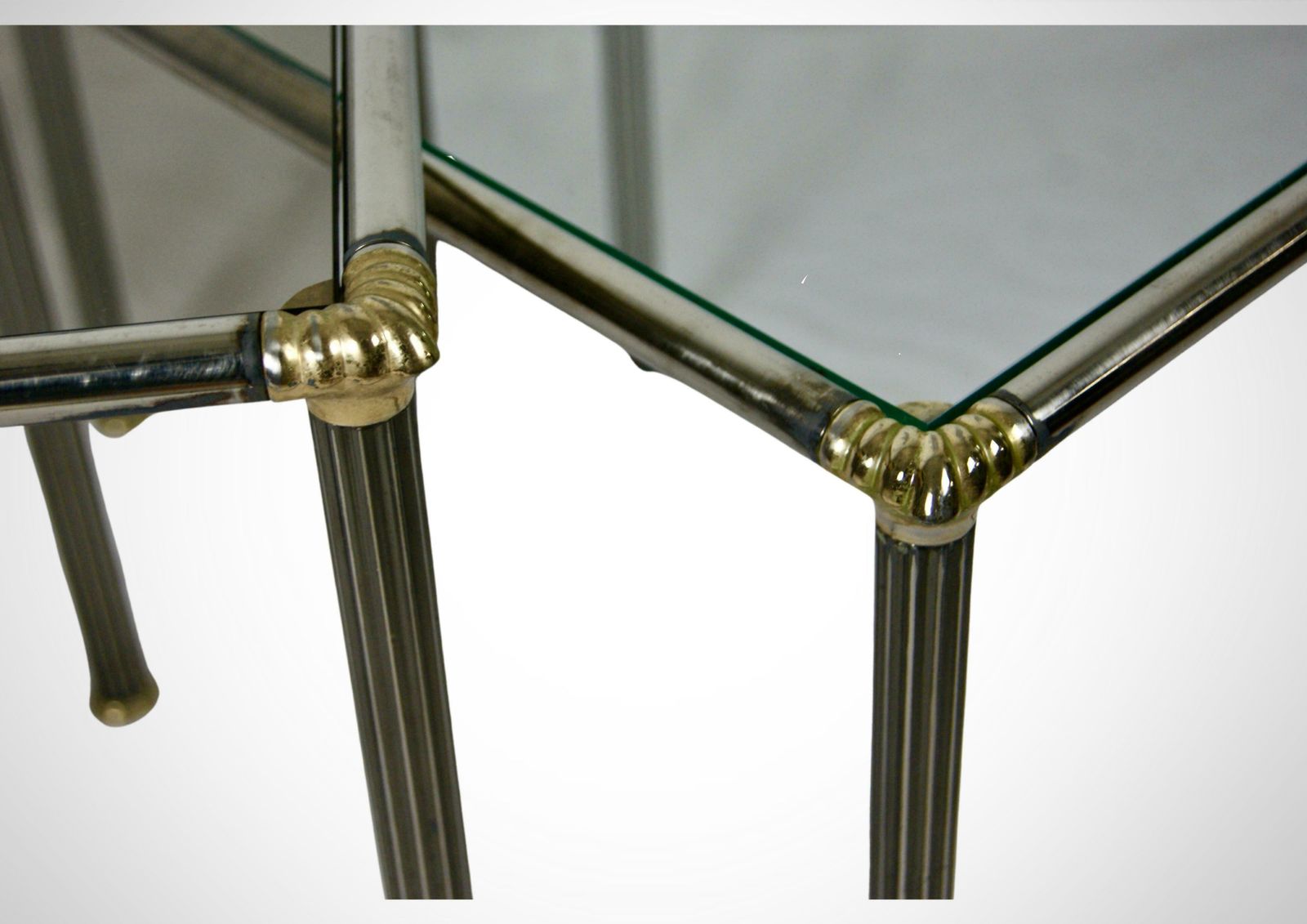 Maison Charles France Set Of 3 Nesting Tables, 1970s French Nest Of Tables photo vintage