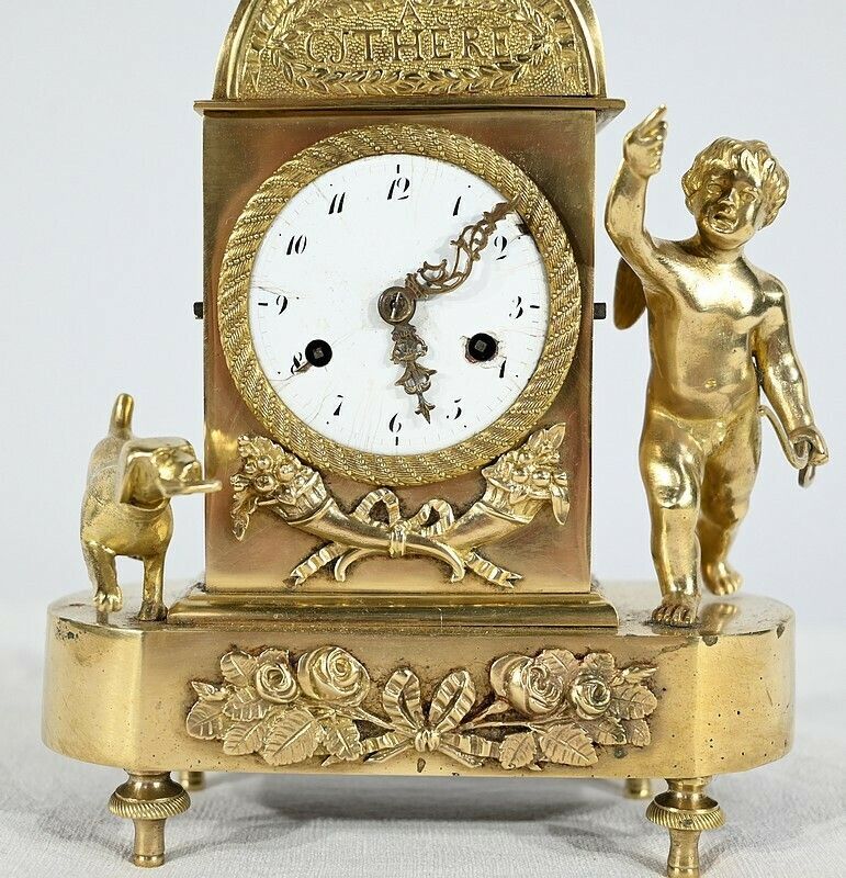 Small Travel Clock, Empire Period – Early 19th Century photo vintage