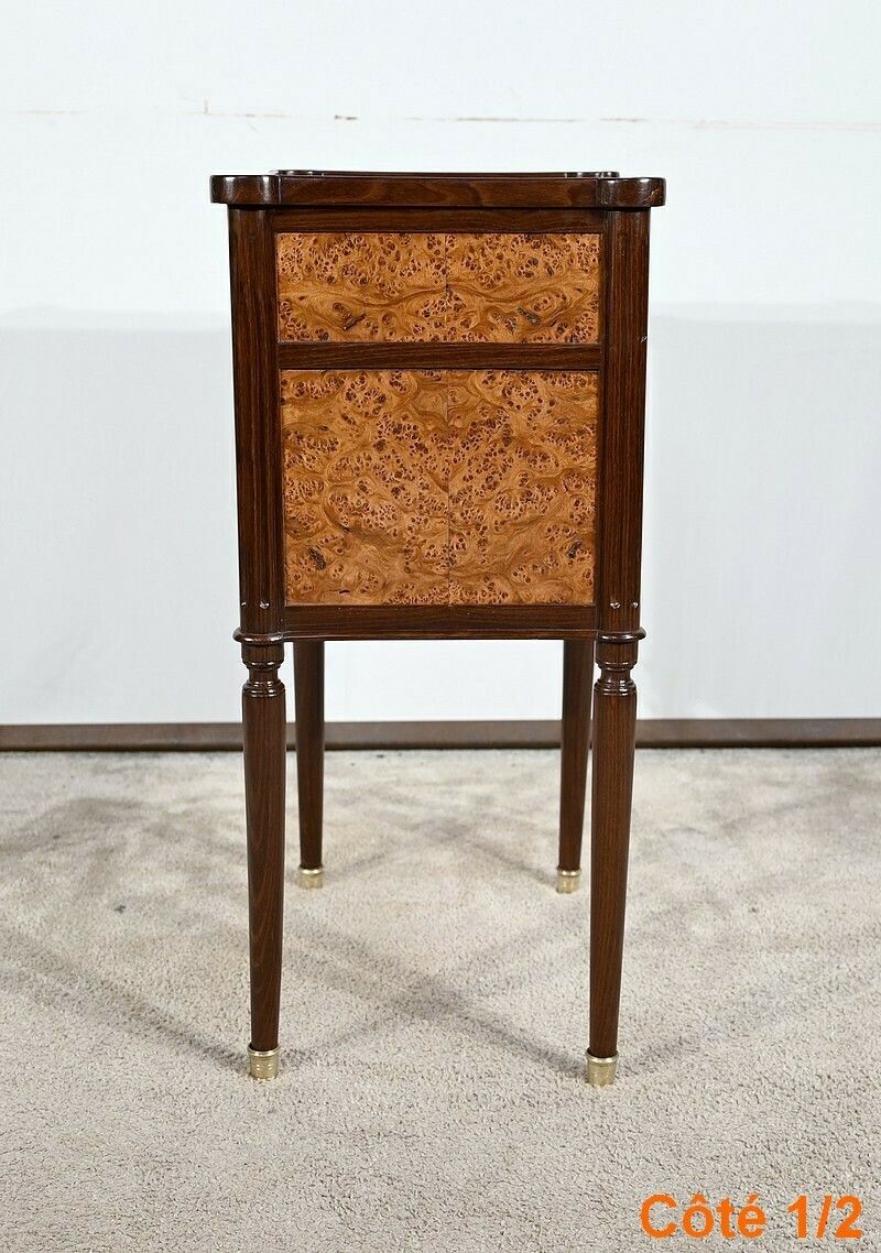3256.1290326900003 Small Chiffonnière Table In Mahogany And Amboyna Burl, Louis XVI Period – Late 18th Century photo