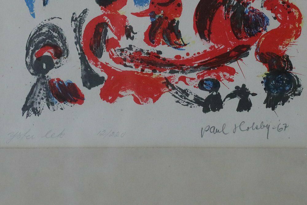 Paul Holsby, Yster Lek, Color Lithograph, 1967, Framed photo Art