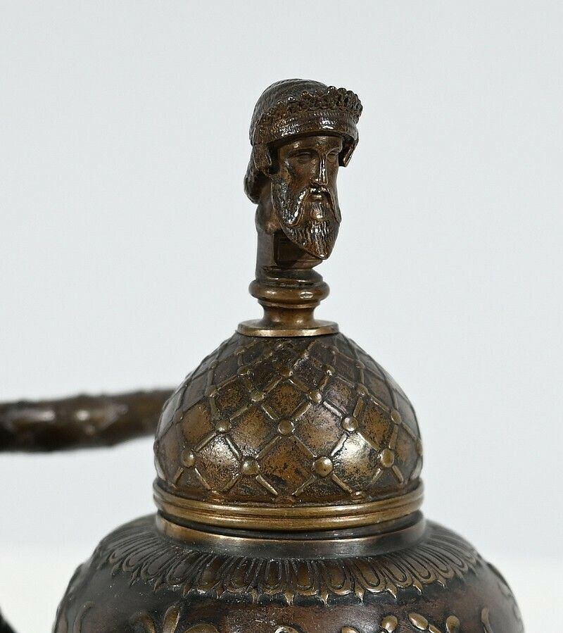 Etruscan Bronze Inkwell By F. Barbedienne – 2nd Part 19th Century photo for sale